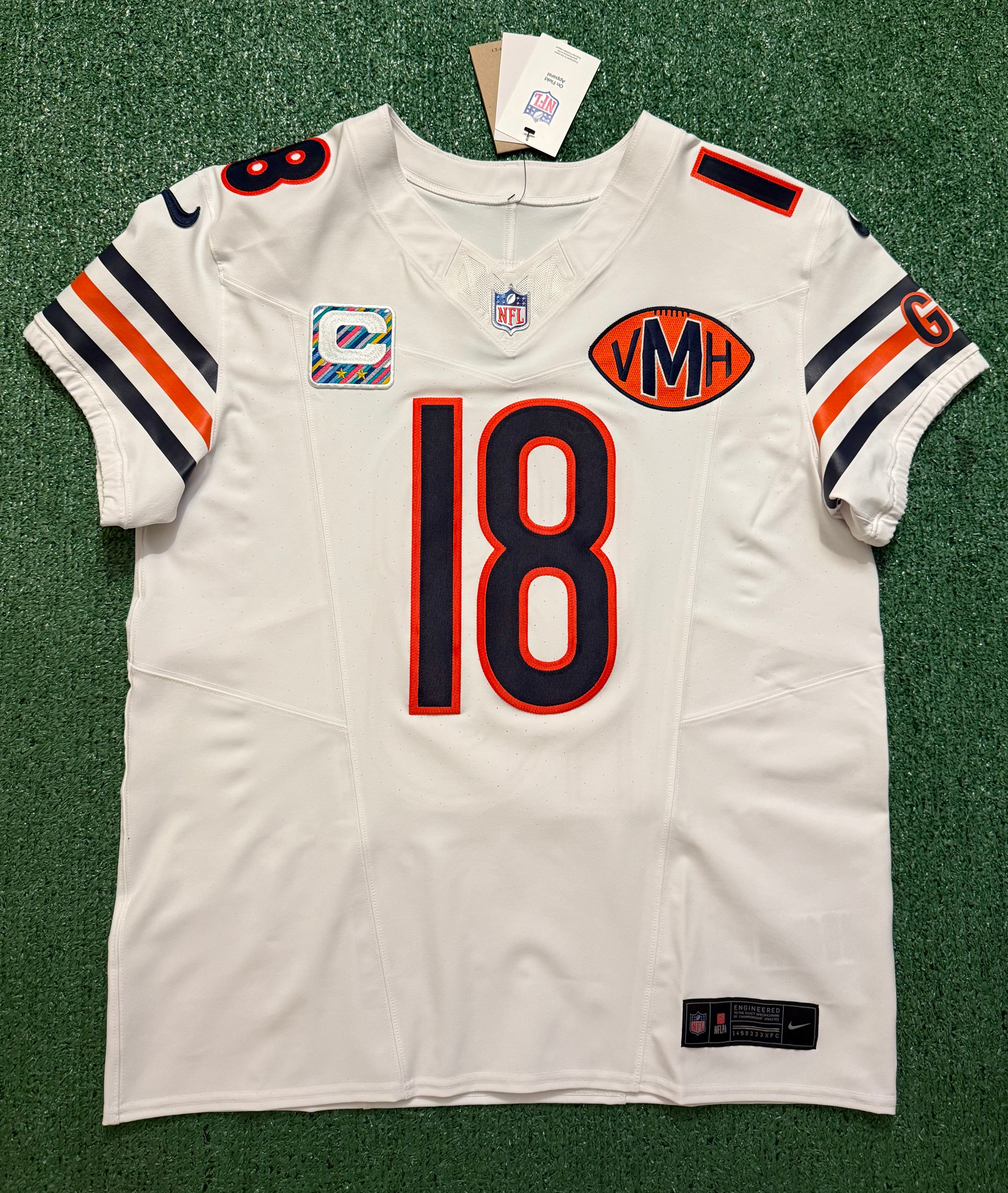 Caleb Williams Chicago Bears Jersey #18 Nike Vapor FUSE Elite White Size 44 (Large) NFL