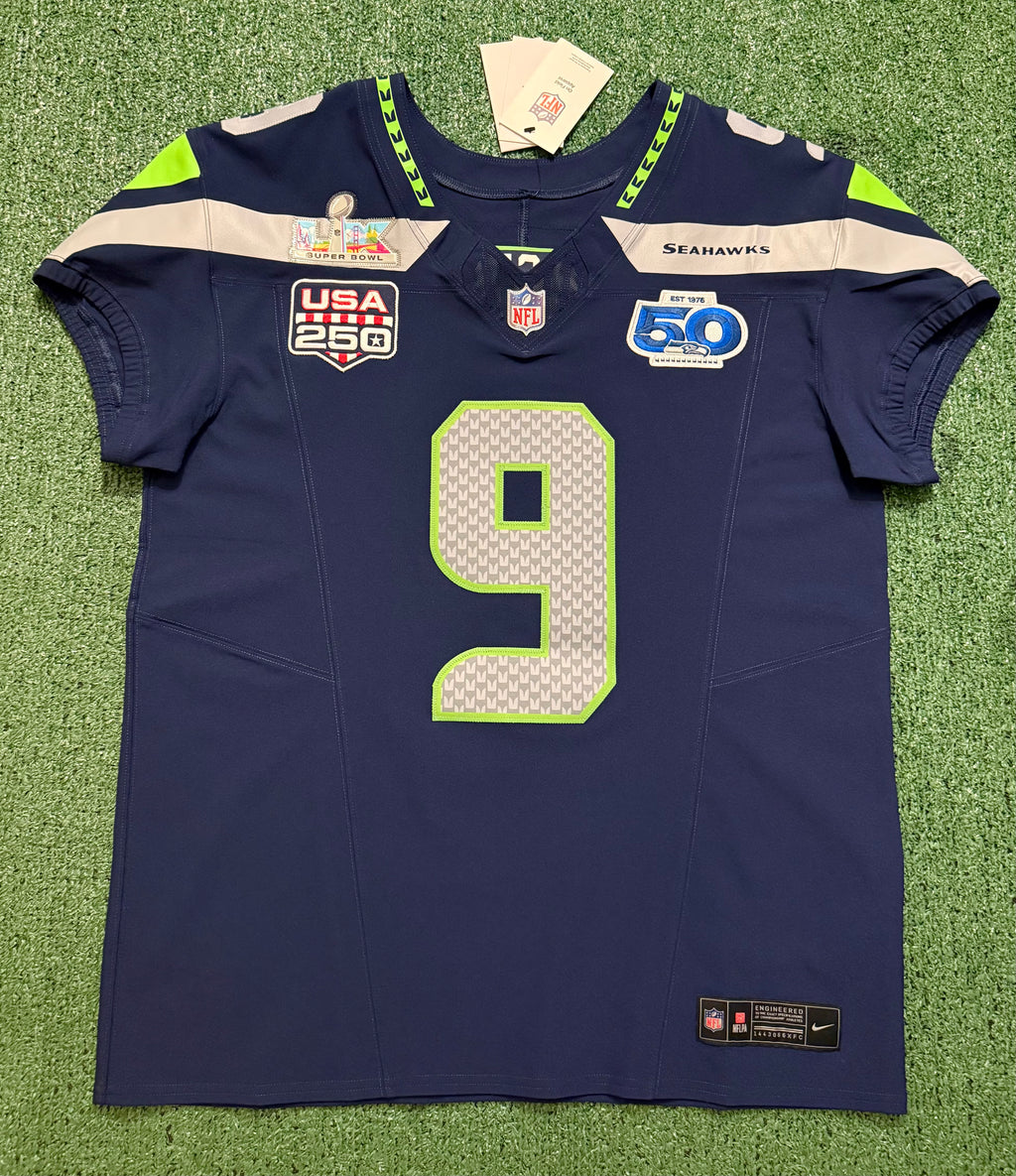 Kenneth Walker III Seattle Seahawks Jersey #9 Nike Vapor FUSE Elite Navy Size 44 (Large) NFL