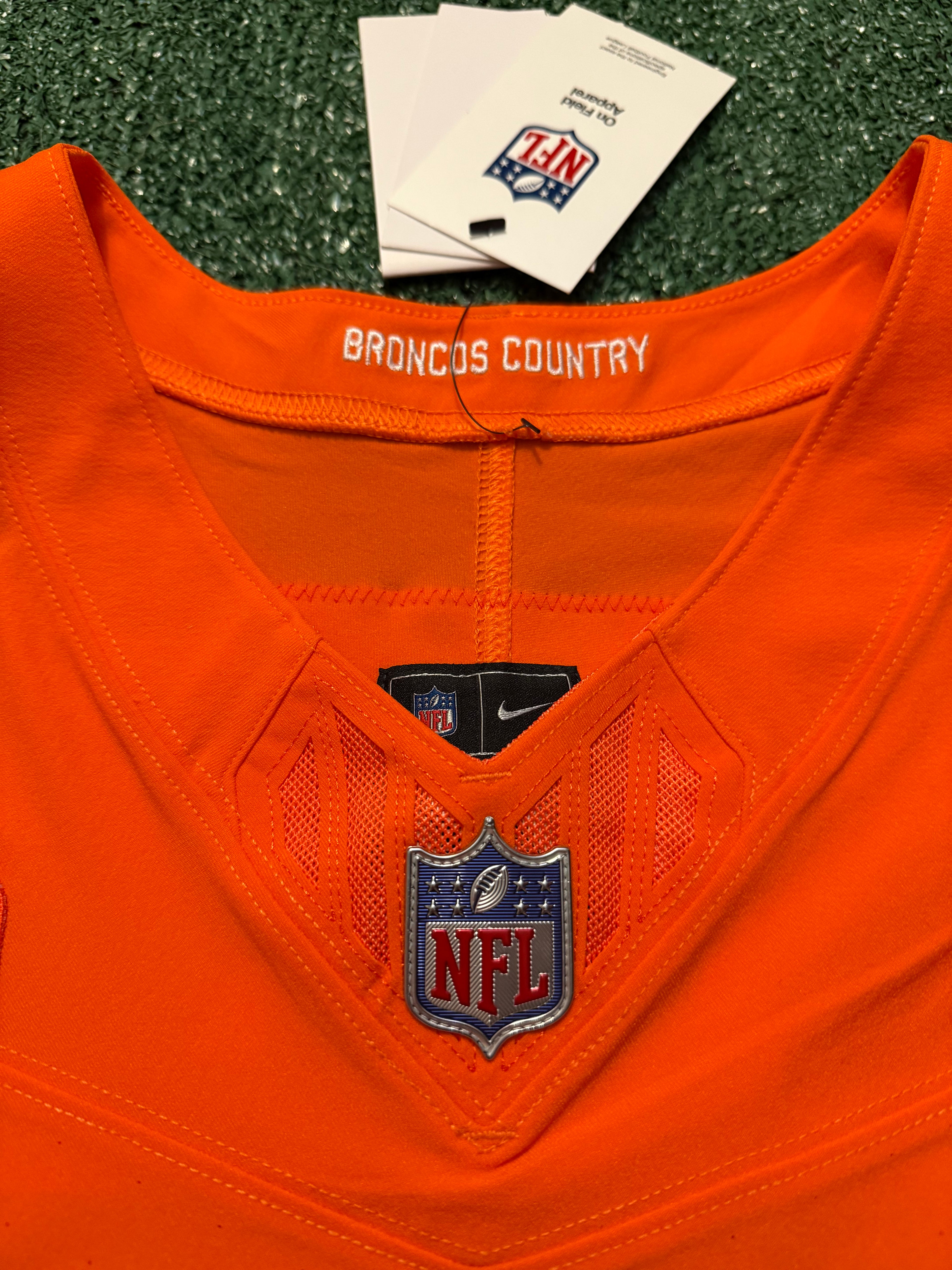Bo Nix Denver Broncos Jersey #10 Nike Vapor Fuse Elite Orange Size 44 (L) NFL