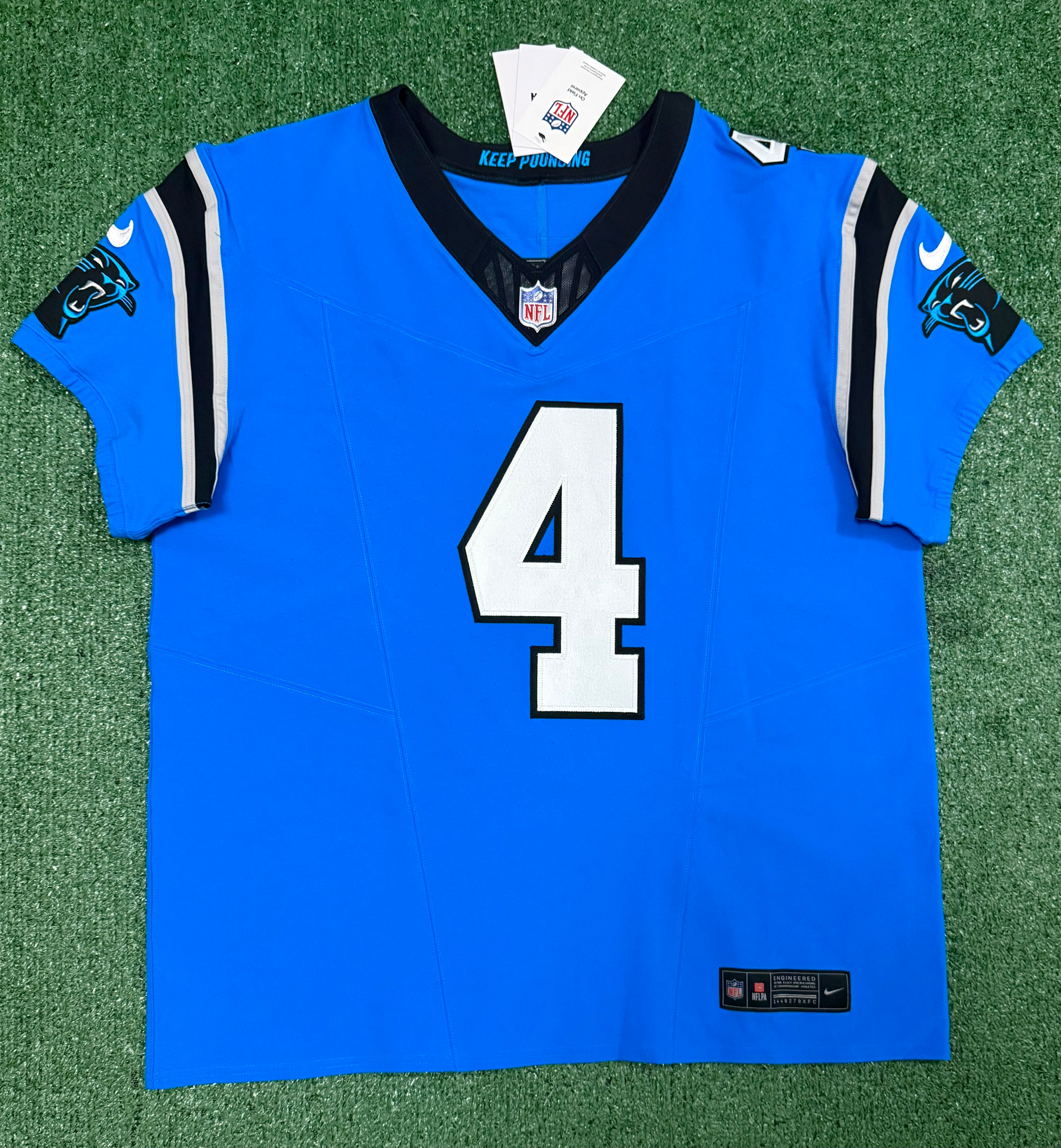 Tetairoa McMillan Carolina Panthers Jersey #4 Nike Vapor FUSE Elite Blue Size 48 (XL) NFL