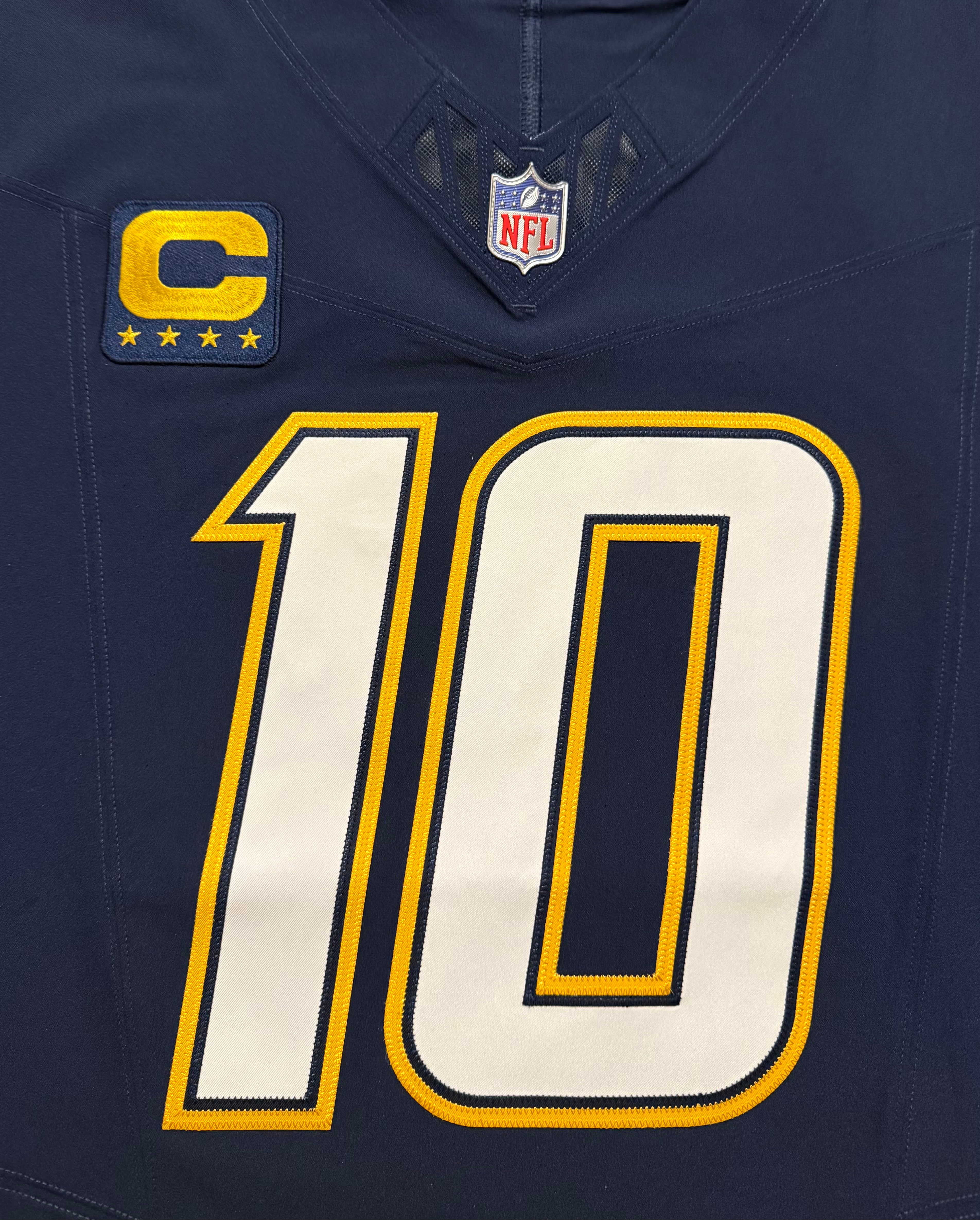 Justin Herbert Los Angeles Chargers Jersey #10 Nike Vapor Fuse Elite Navy Size 52 (XXL) NFL