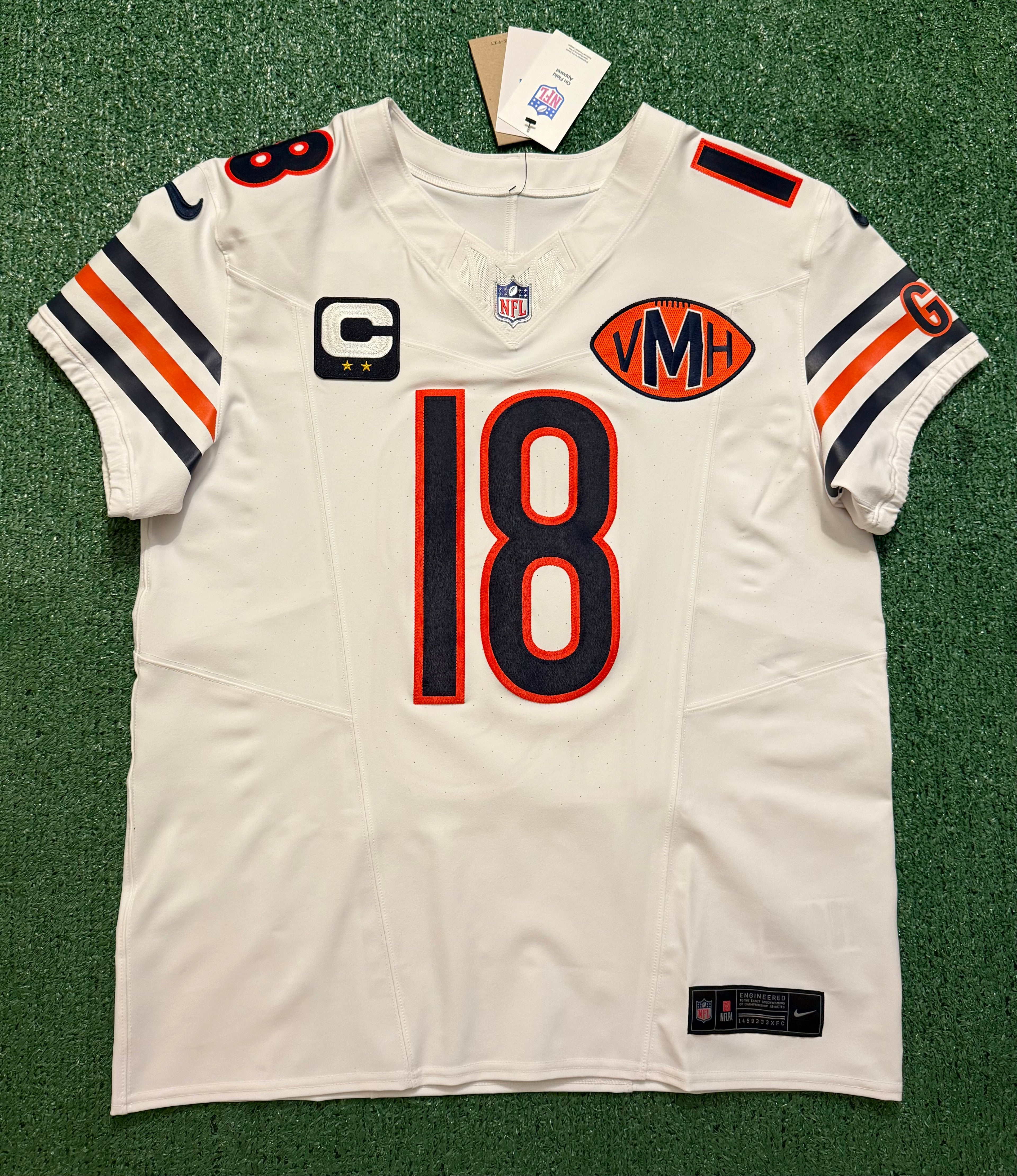 Caleb Williams Chicago Bears Jersey #18 Nike Vapor FUSE Elite White Size 44 (Large) NFL