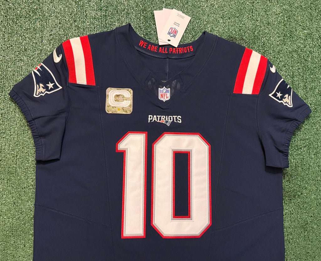 Drake Maye New England Patriots Jersey #10 Nike Vapor Fuse Elite Blue Size 48 (XL) NFL