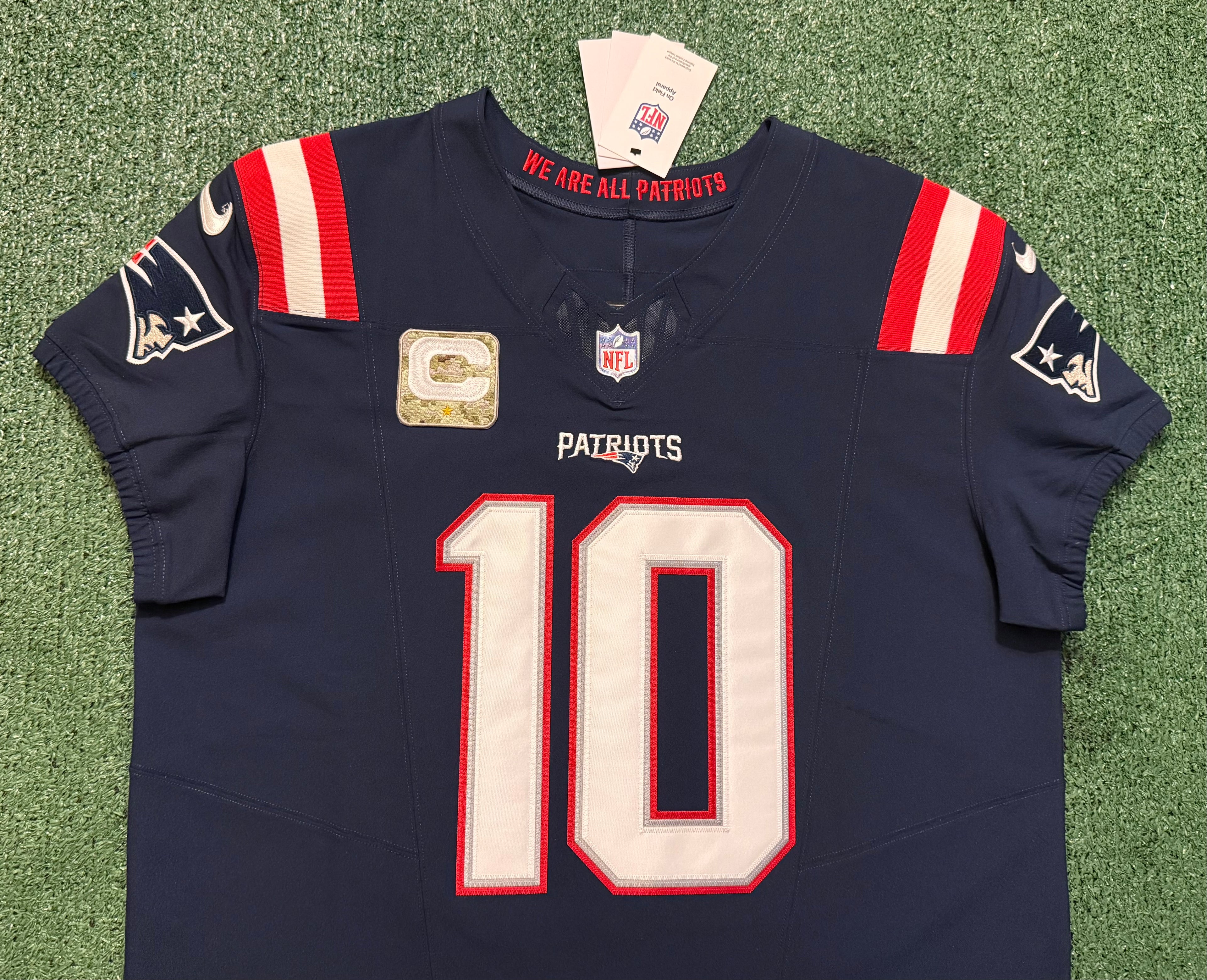 Drake Maye New England Patriots Jersey #10 Nike Vapor Fuse Elite Blue Size 48 (XL) NFL