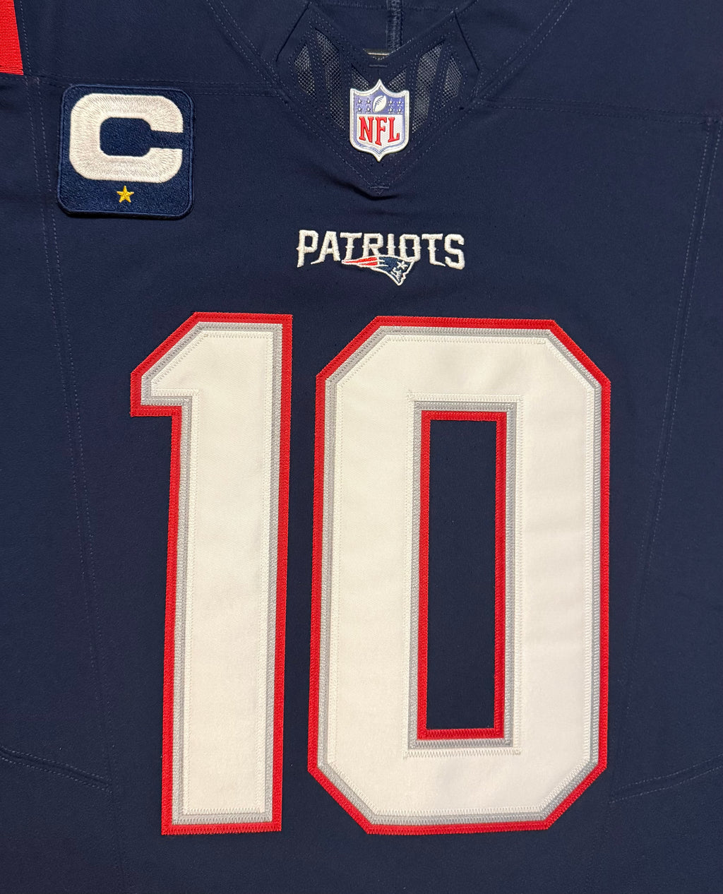Drake Maye New England Patriots Jersey #10 Nike Vapor Fuse Elite Blue Size 48 (XL) NFL