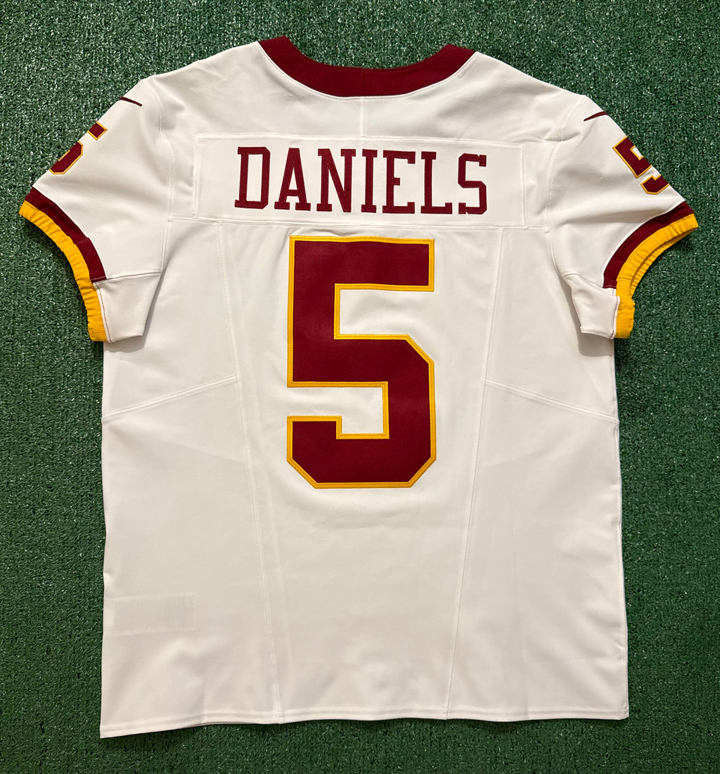 Jayden Daniels Washington Commanders Jersey #5 Nike Vapor Fuse Elite White size 44 (Large) NFL