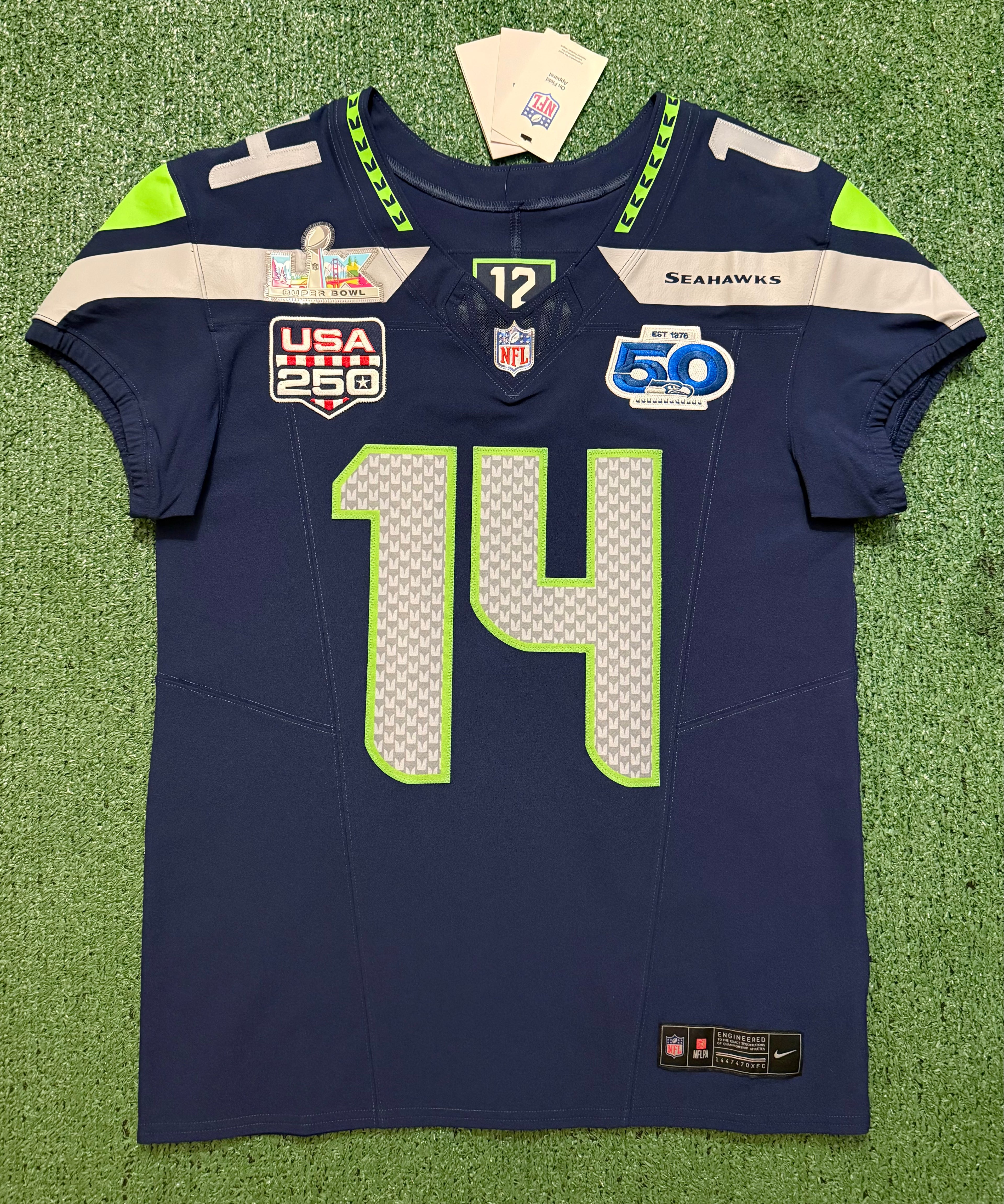 Sam Darnold Seattle Seahawks Jersey #14 Nike Vapor FUSE Elite Blue Size 40 (Medium) NFL