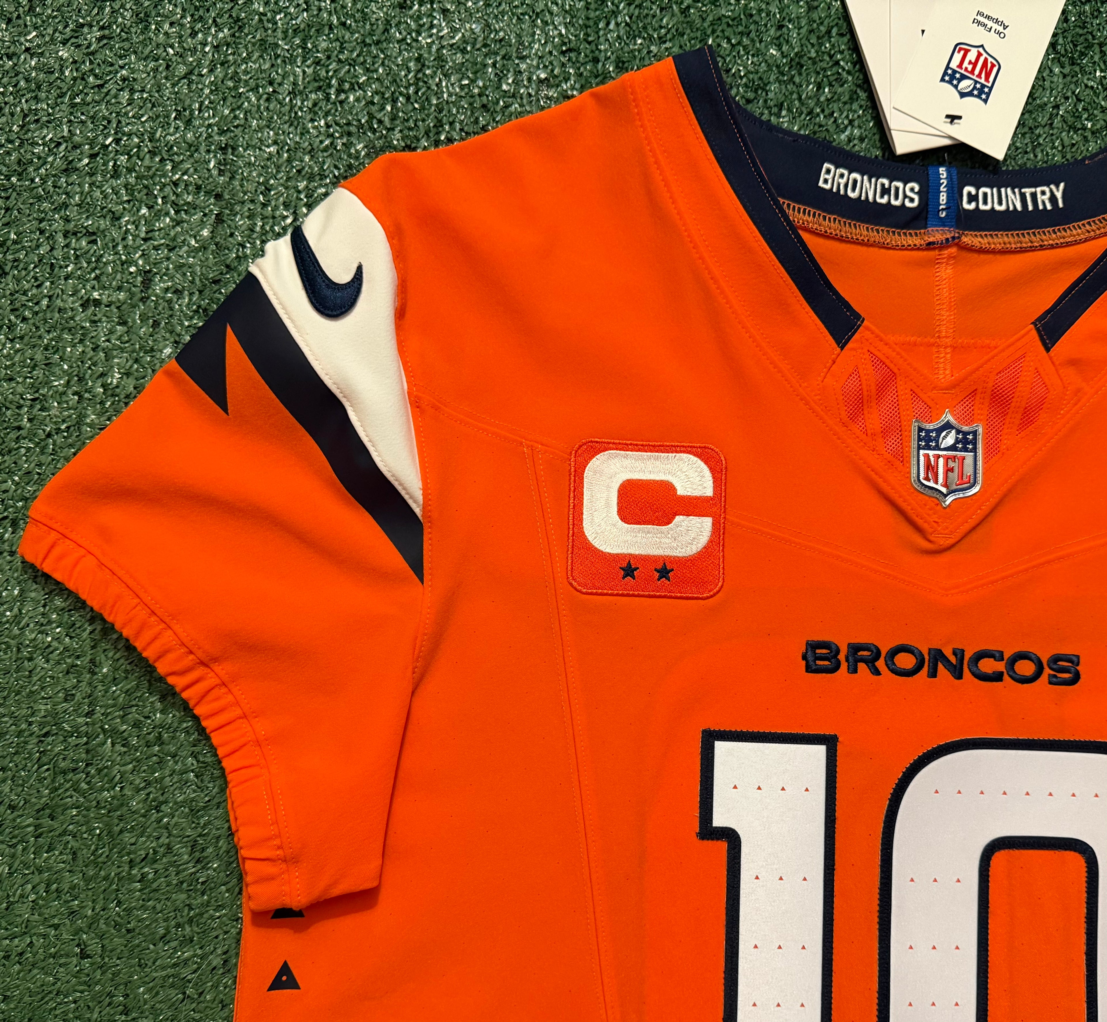 Bo Nix Denver Broncos Jersey #10 Nike Vapor Fuse Elite Orange Size 44 (L) NFL
