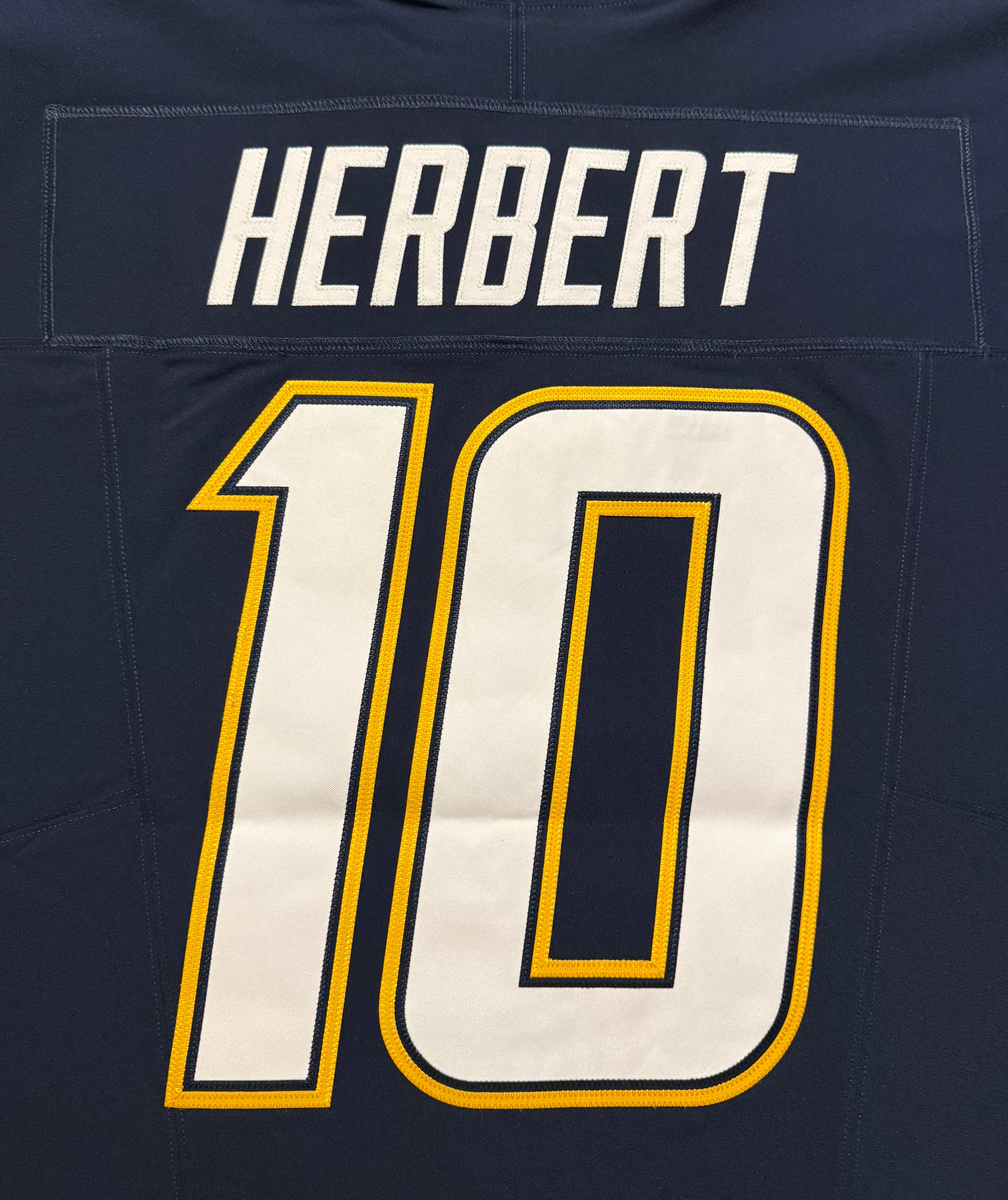 Justin Herbert Los Angeles Chargers Jersey #10 Nike Vapor Fuse Elite Navy Size 52 (XXL) NFL