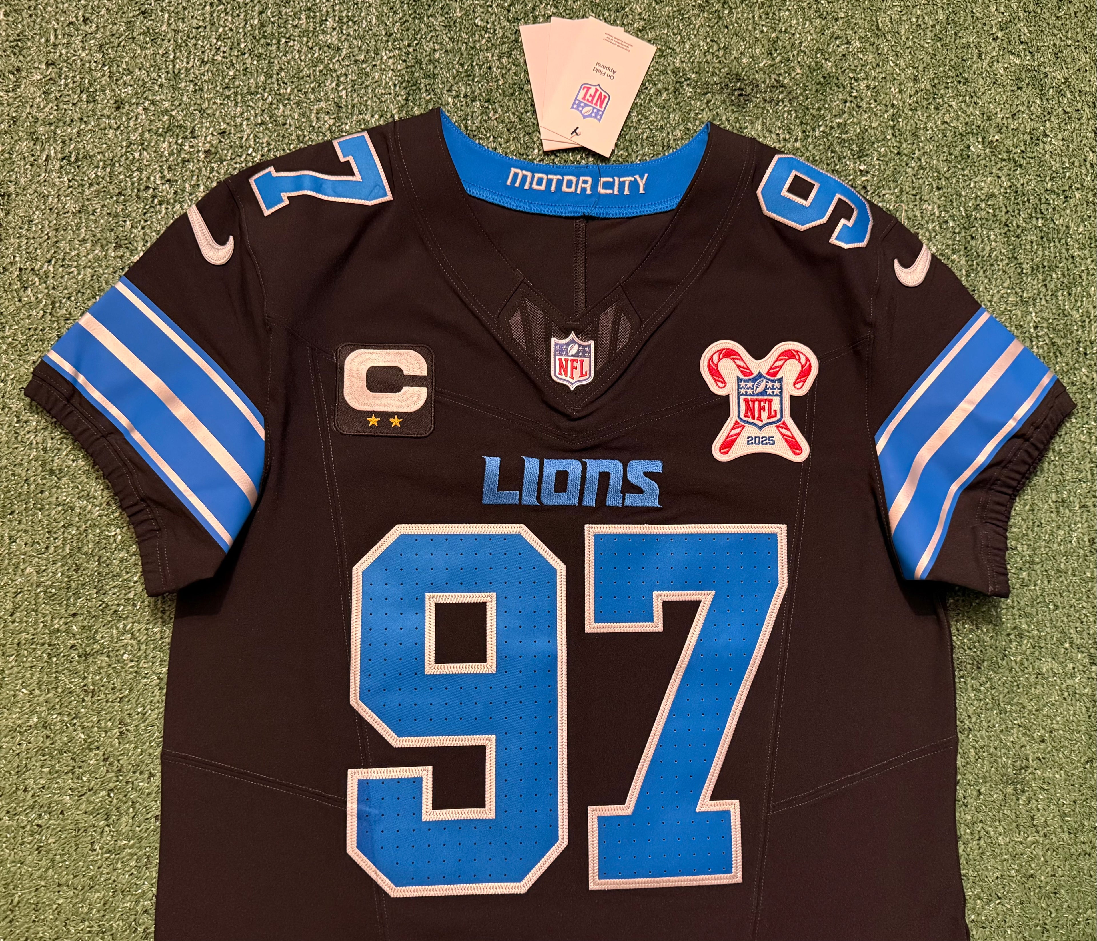 Aidan Hutchinson Detroit Lions Jersey #97 Nike Vapor FUSE Elite black size 40 (Medium) NFL