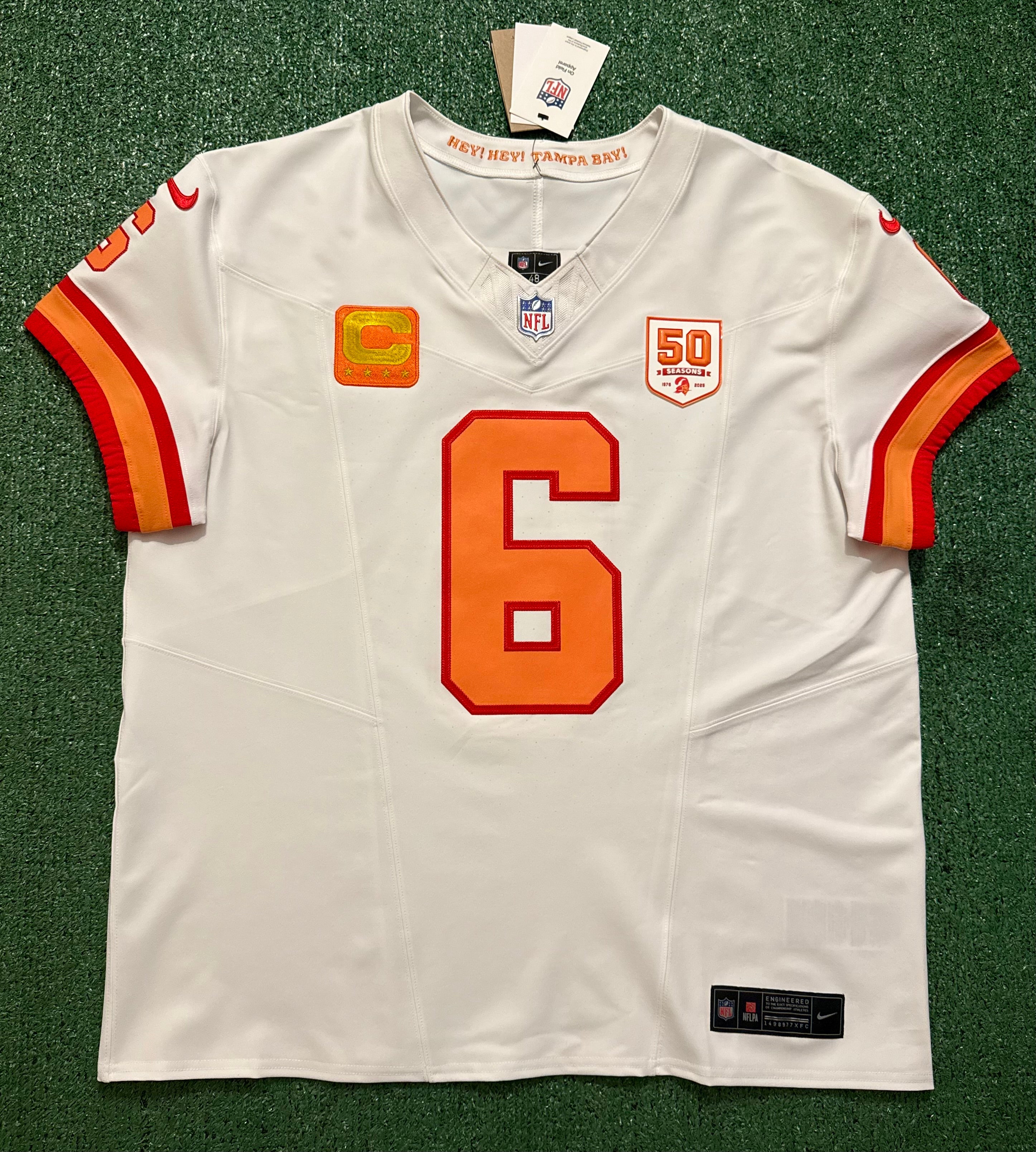 Baker Mayfield Tampa Bay Buccaneers Jersey #6 Nike Vapor FUSE Elite White Creamsicle size 48 (XL) NFL