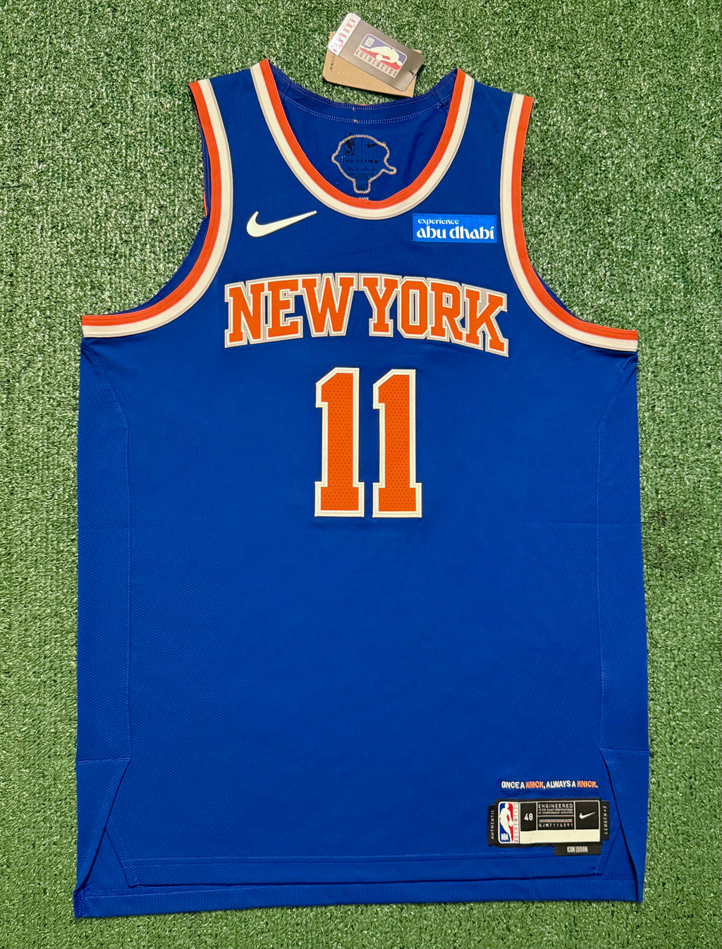 Jalen Brunson New York Knicks Jersey #11 Finals Nike ADV Authentic Blue Size 48 (L) NBA
