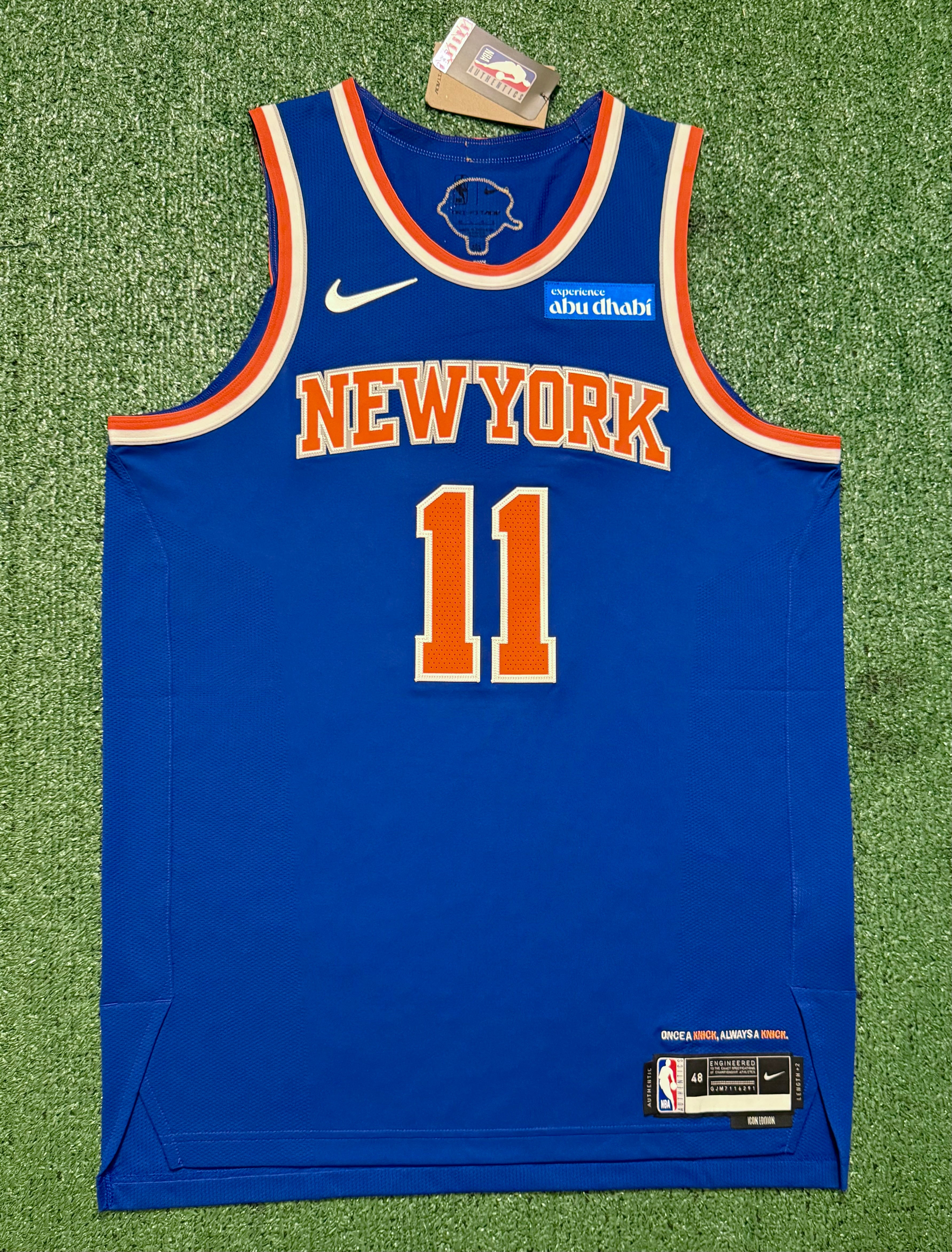 Jalen Brunson New York Knicks Jersey #11 Finals Nike ADV Authentic Blue Size 48 (L) NBA