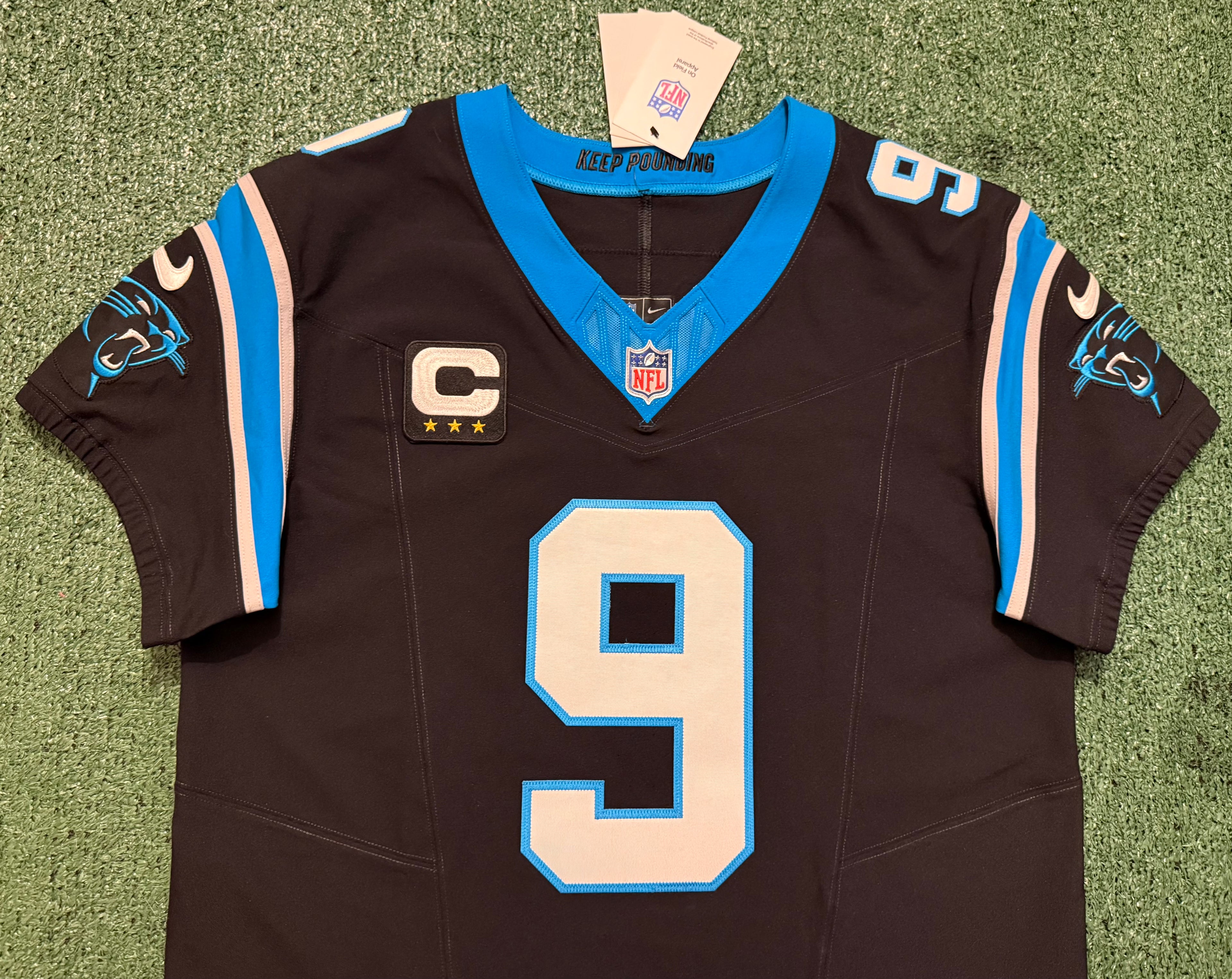 Bryce Young Carolina Panthers Jersey #9 Nike Vapor FUSE Elite Black Size 44 (Large) NFL