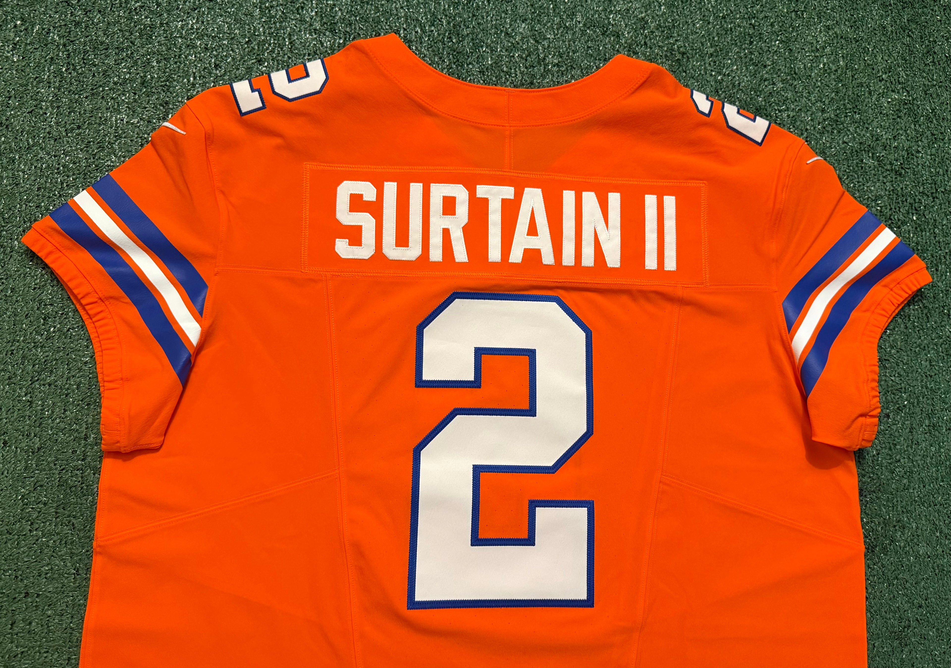 Pat Surtain II Denver Broncos Jersey #2 Nike Vapor Fuse Elite Orange Size 52 (XXL) NFL
