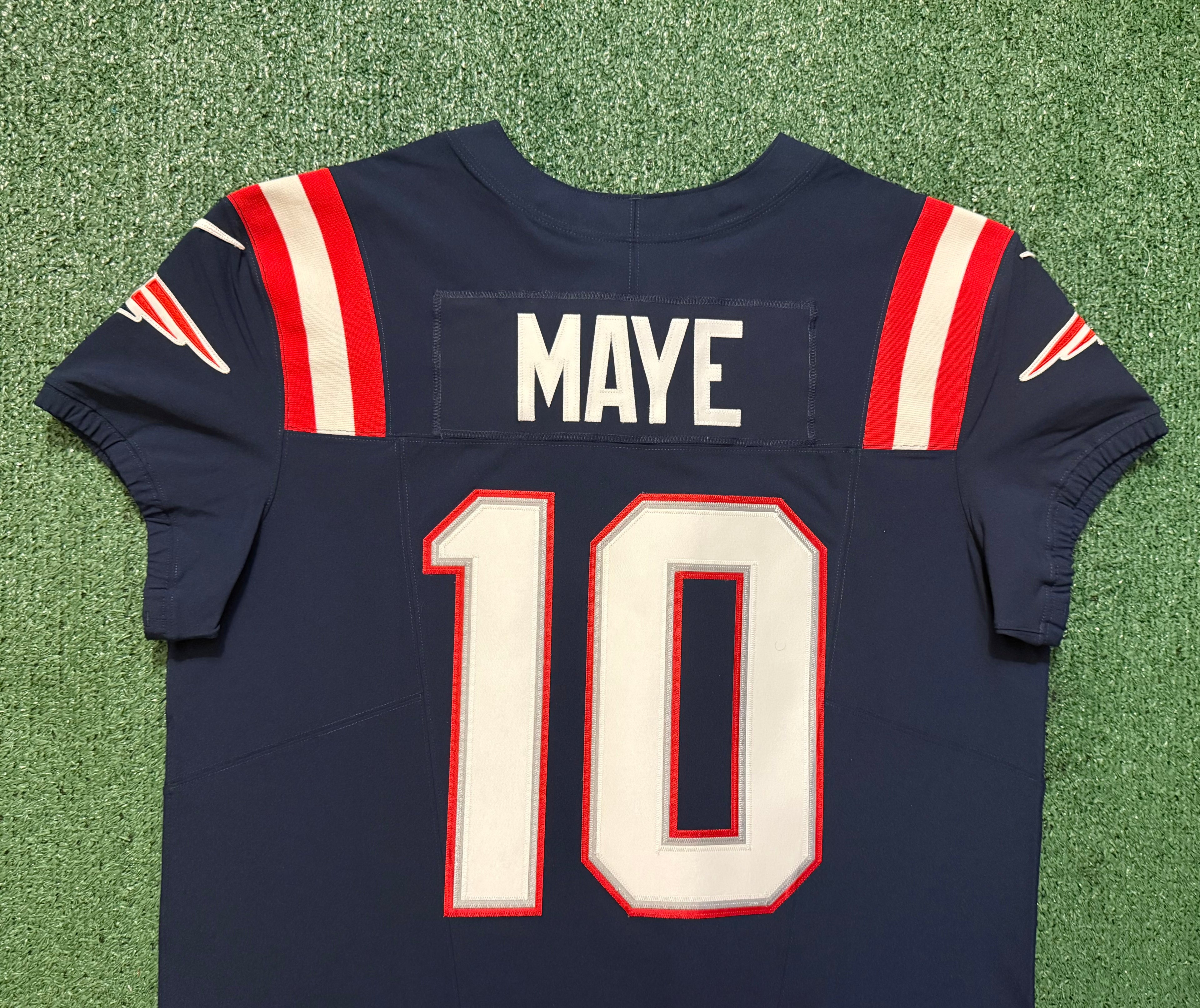 Drake Maye New England Patriots Jersey #10 Nike Vapor Fuse Elite Blue Size 48 (XL) NFL