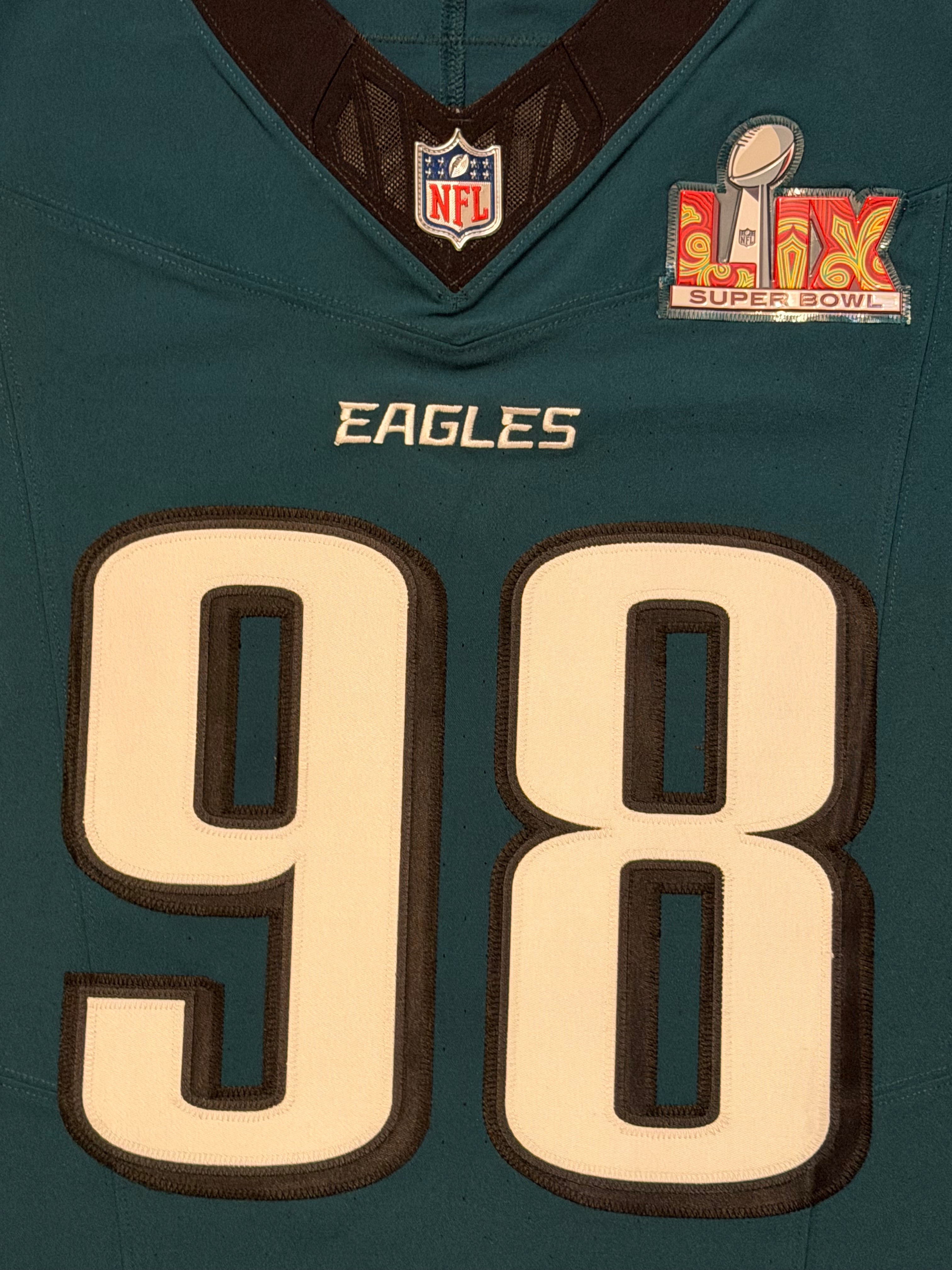 Jalen Carter Philadelphia Eagles Jersey #98 Nike Vapor FUSE Elite green Size 44 (Large) NFL