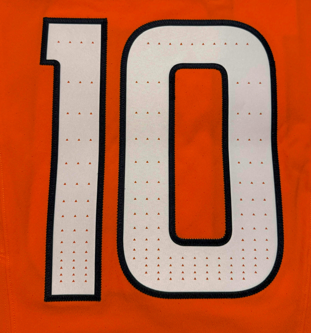 Bo Nix Denver Broncos Jersey #10 Nike Vapor Fuse Elite Orange Size 44 (L) NFL