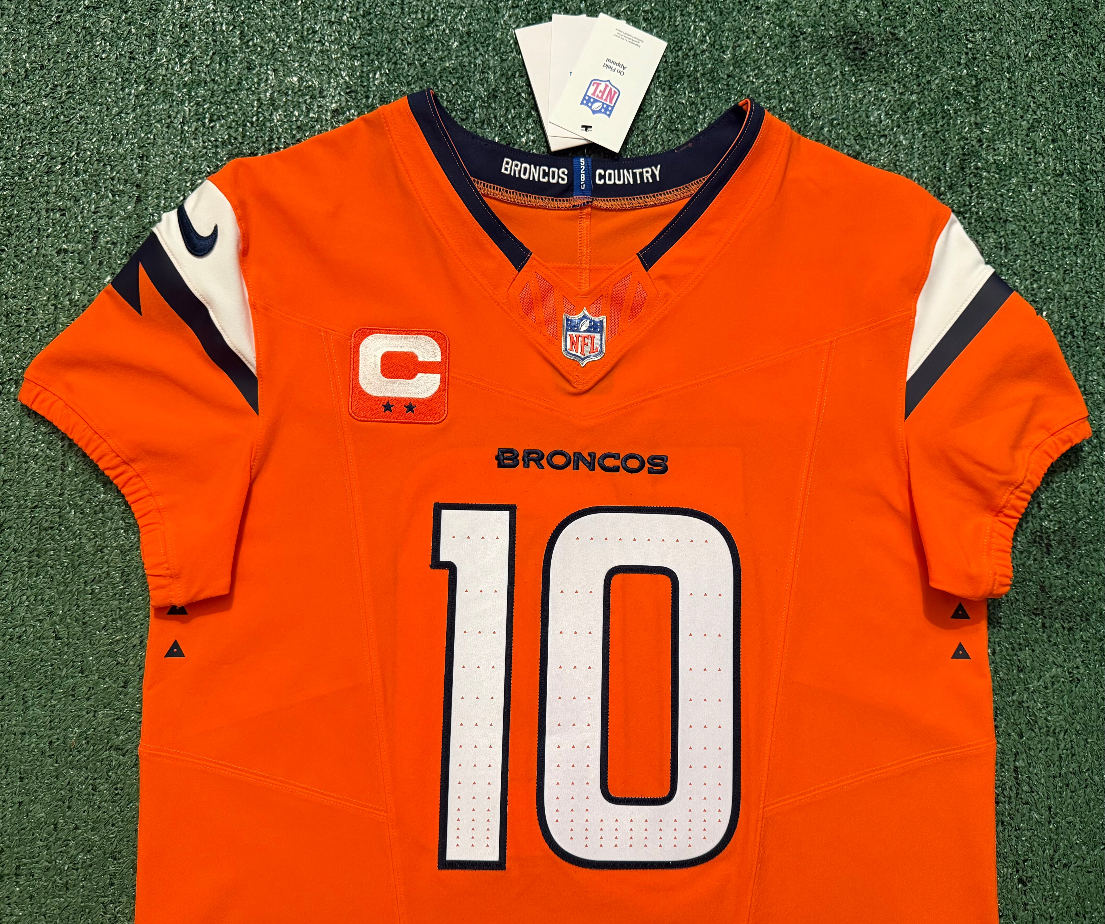 Bo Nix Denver Broncos Jersey #10 Nike Vapor Fuse Elite Orange Size 44 (L) NFL