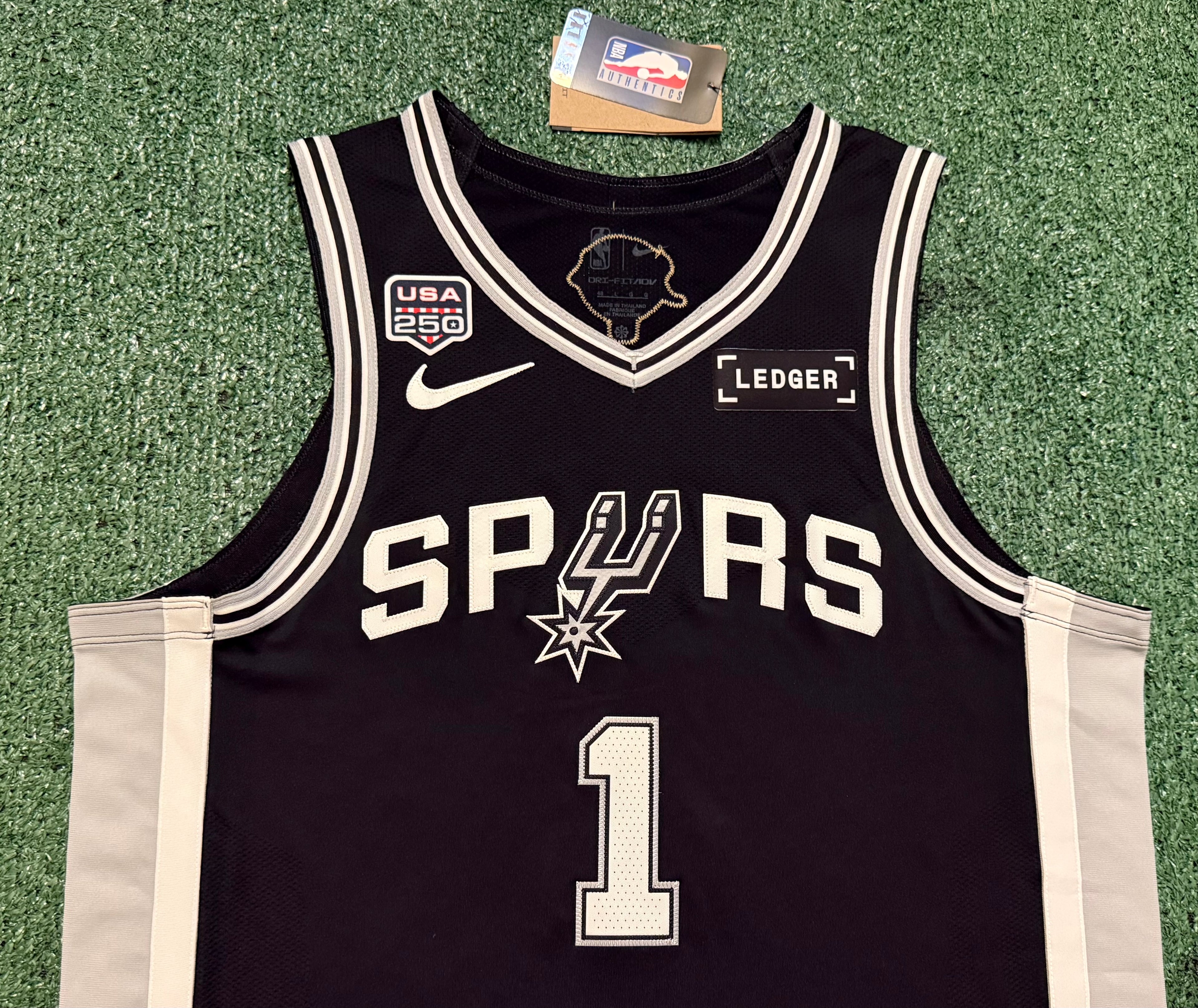 Victor Wembanyama San Antonio Spurs Jersey #1 Nike ADV Authentic Black Size 48 (L) NBA