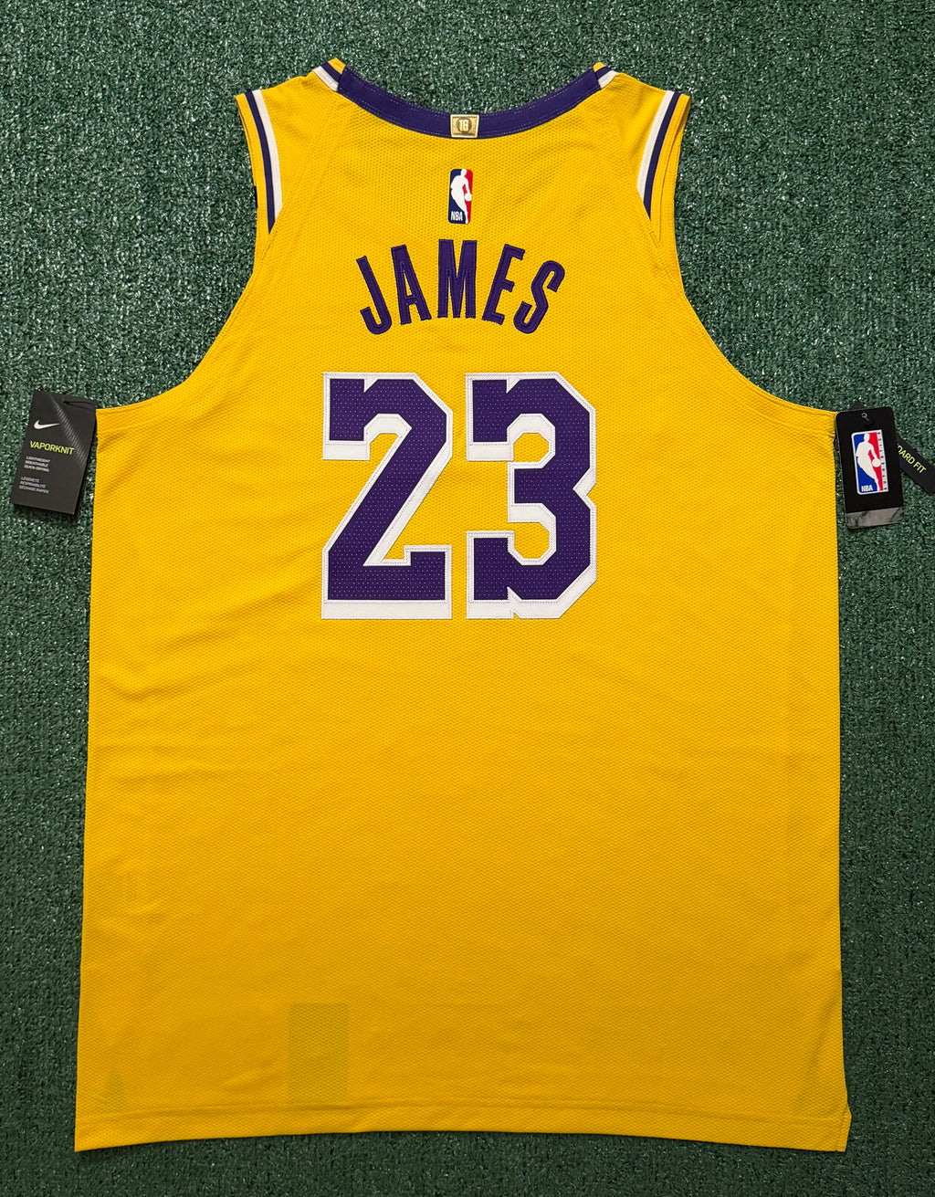 LeBron James Los Angeles Lakers Jersey #23 Nike VaporKnit Authentic Gold Size 52 (XL) NBA