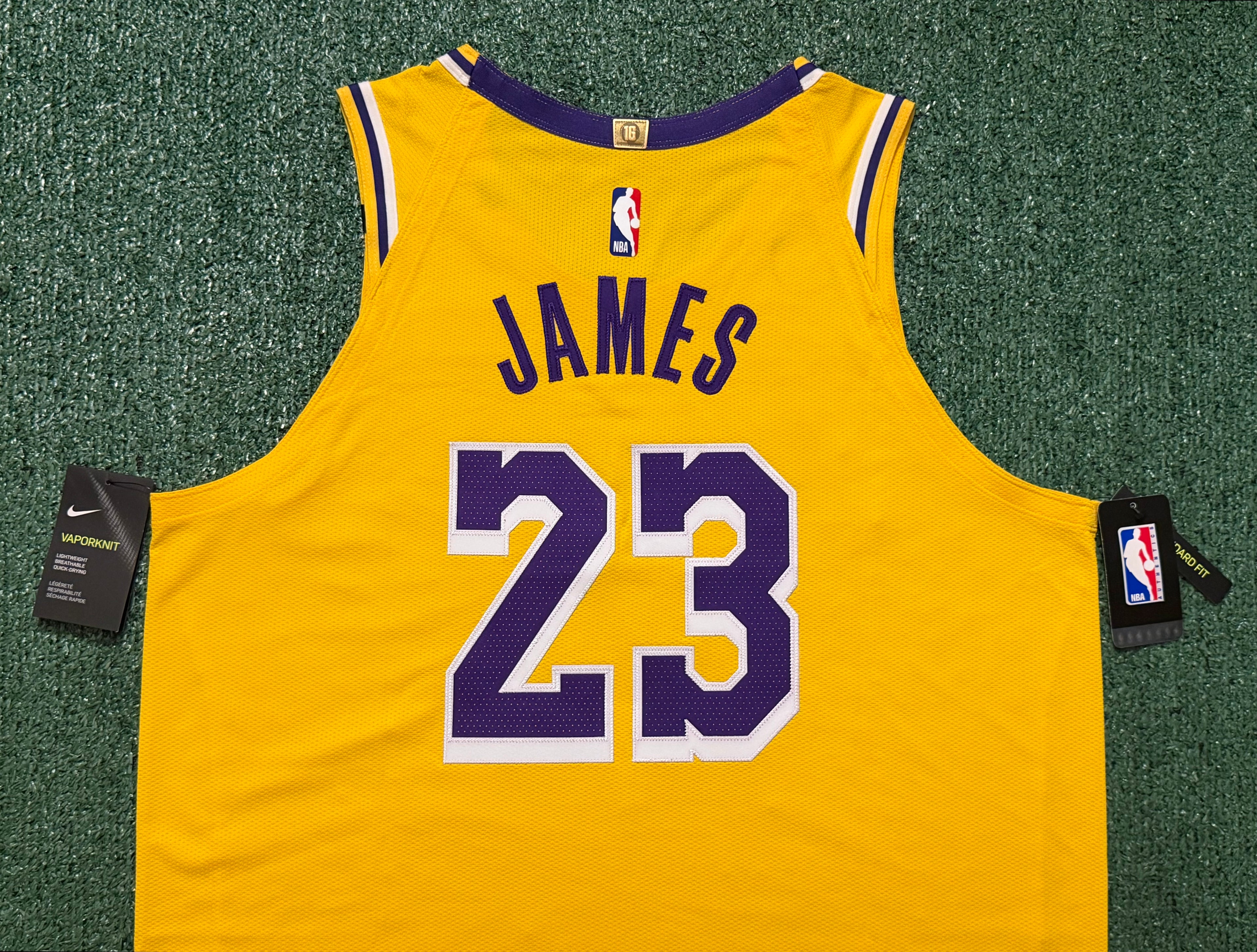 LeBron James Los Angeles Lakers Jersey #23 Nike VaporKnit Authentic Gold Size 52 (XL) NBA