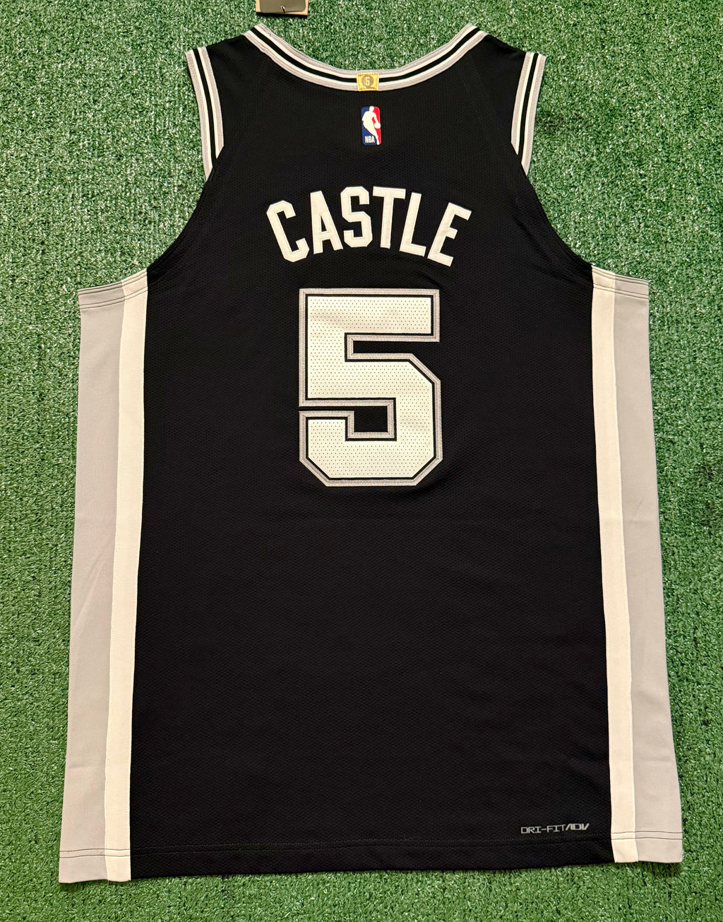 Stephon Castle San Antonio Spurs Jersey #5 Nike ADV Authentic Black Size 48 (L) NBA