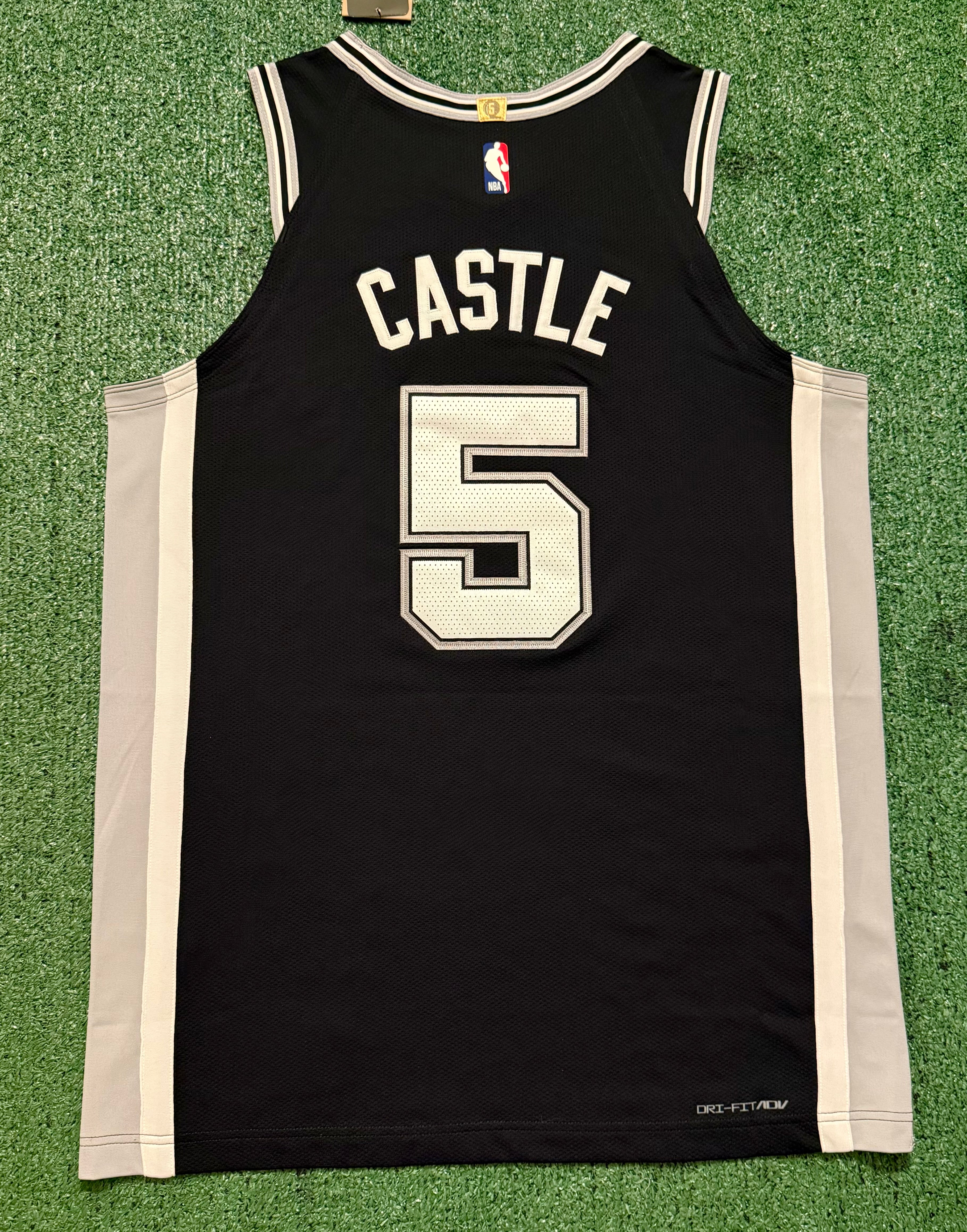 Stephon Castle San Antonio Spurs Jersey #5 Nike ADV Authentic Black Size 48 (L) NBA