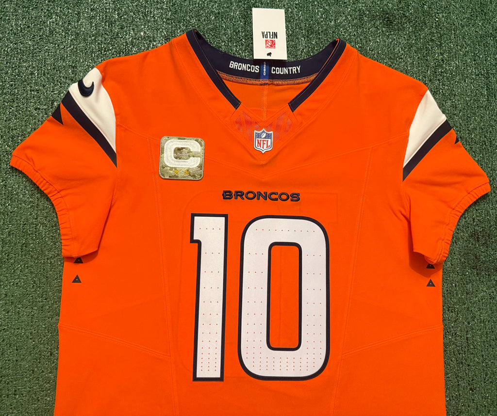 Bo Nix Denver Broncos Jersey #10 Nike Vapor Fuse Elite Orange Size 44 (L) NFL