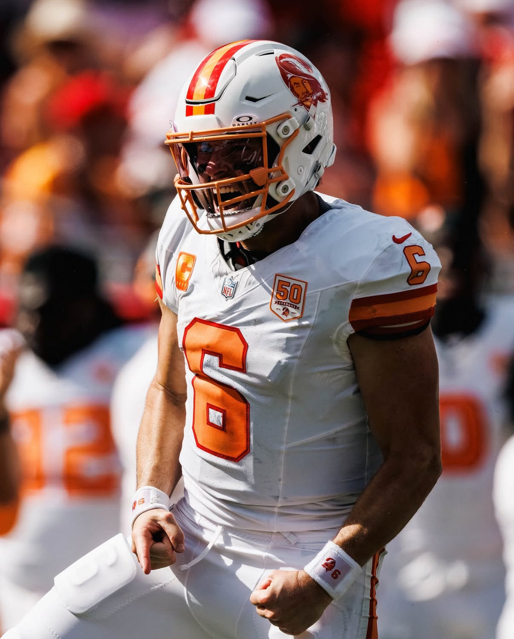 Baker Mayfield Tampa Bay Buccaneers Jersey #6 Nike Vapor FUSE Elite White Creamsicle size 40 (Medium) NFL