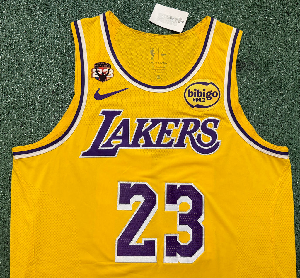 LeBron James Los Angeles Lakers Jersey #23 Nike ADV Authentic Gold Size 48 (L) NBA