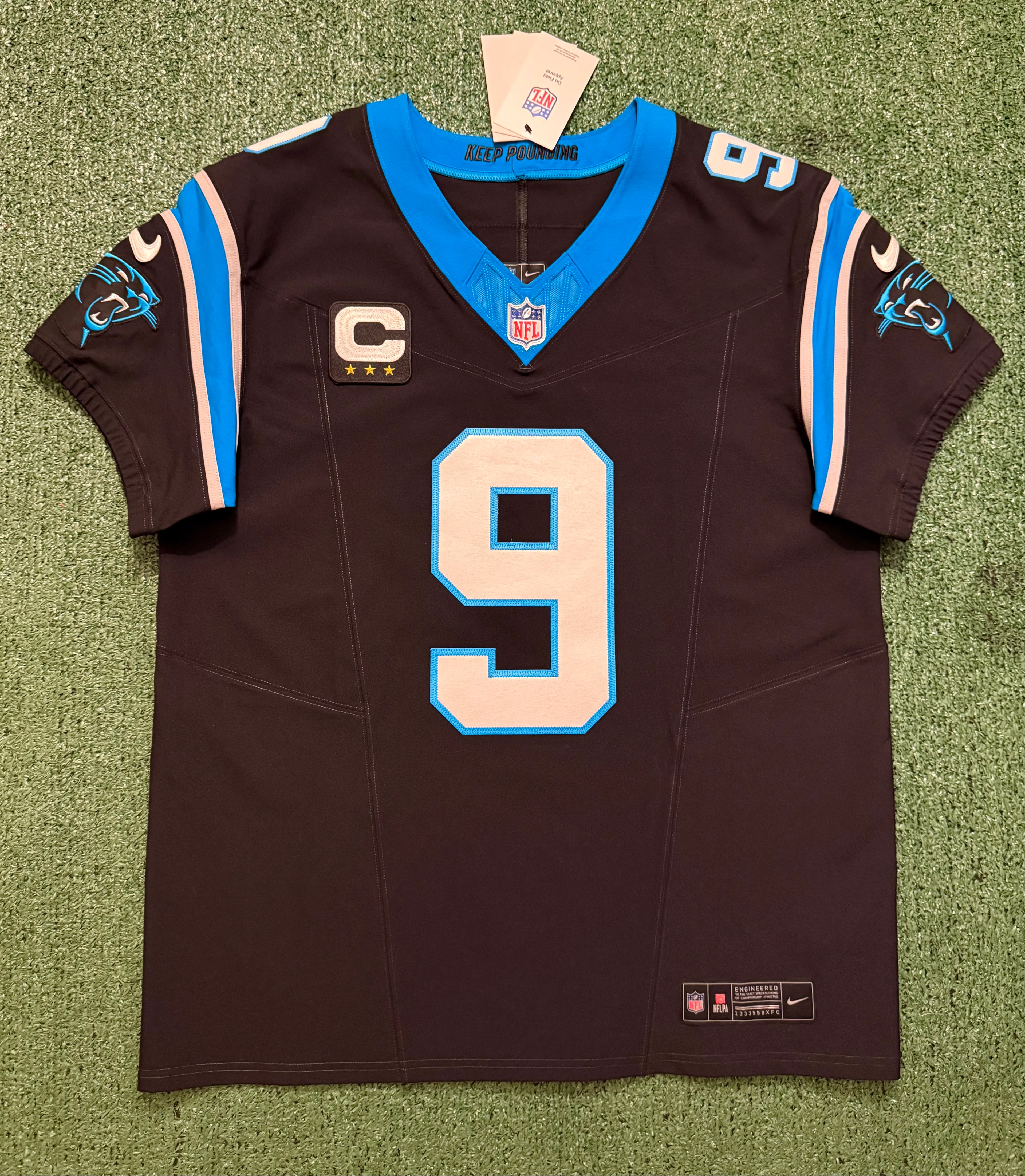 Bryce Young Carolina Panthers Jersey #9 Nike Vapor FUSE Elite Black Size 44 (Large) NFL