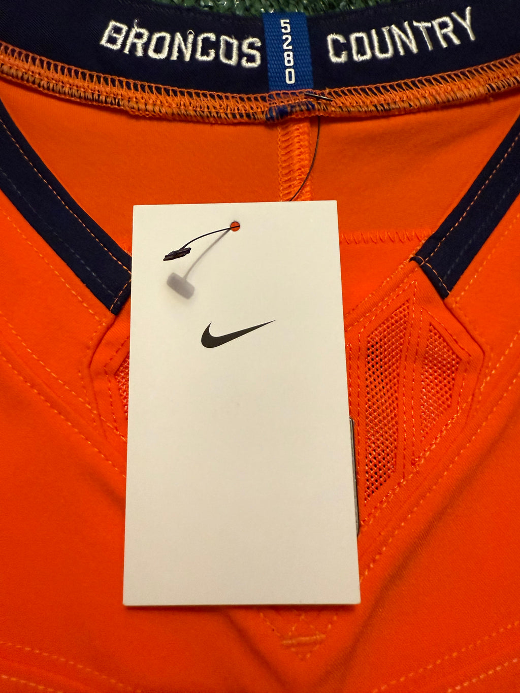 Bo Nix Denver Broncos Jersey #10 Nike Vapor Fuse Elite Orange Size 44 (L) NFL