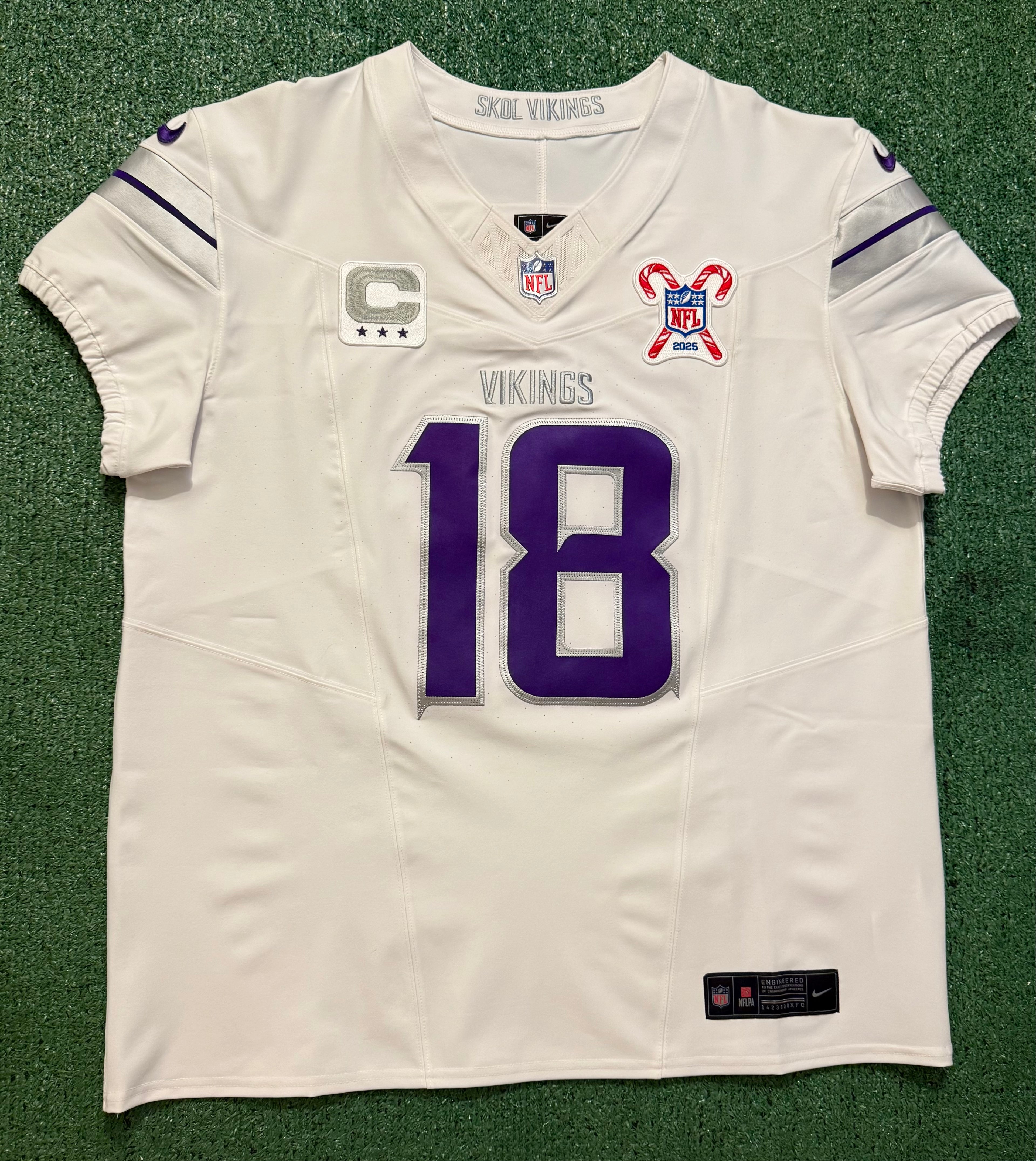 Justin Jefferson Minnesota Vikings Jersey #18 Nike Vapor FUSE Elite White Size 48 (XL) NFL