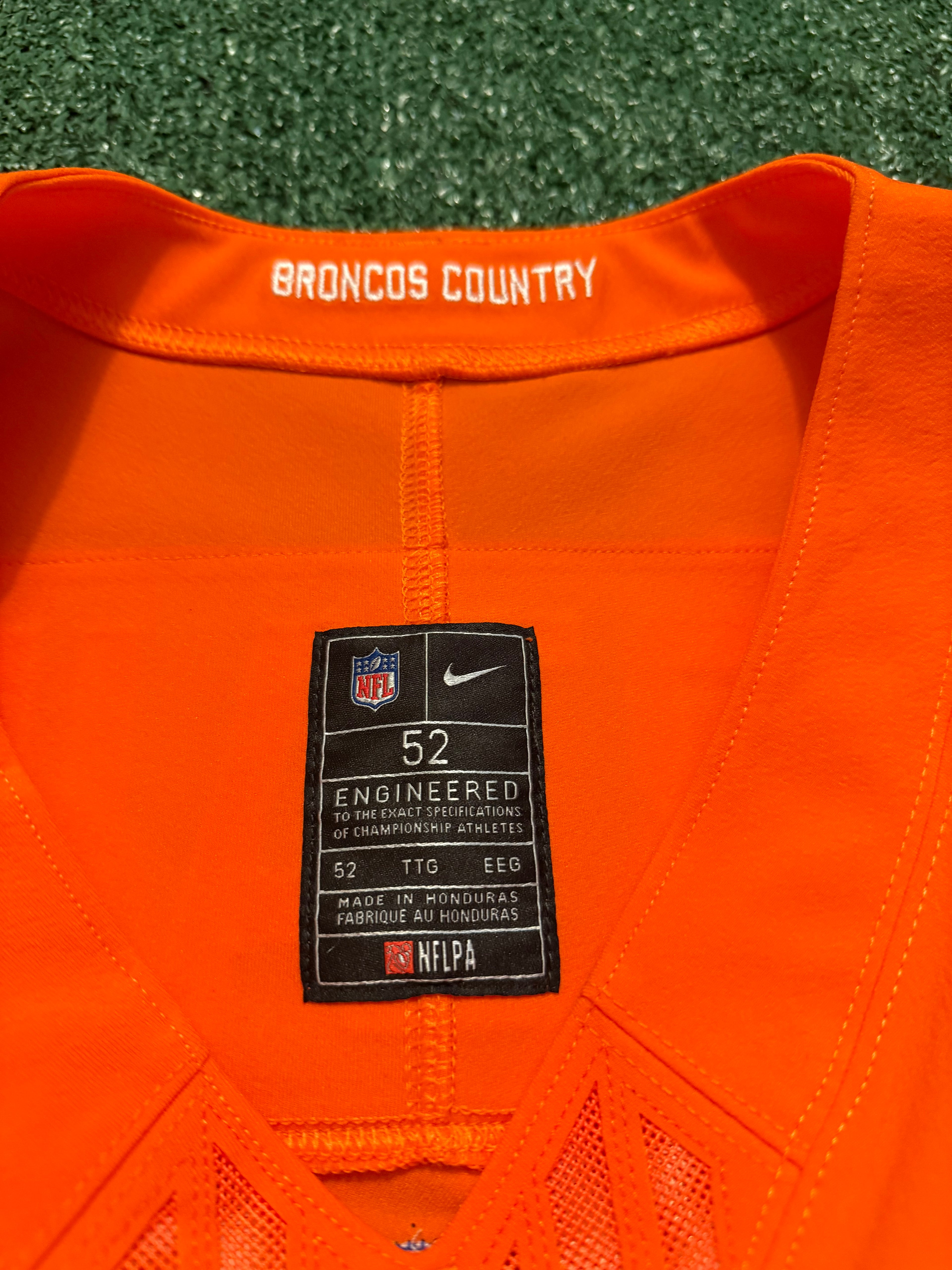 Pat Surtain II Denver Broncos Jersey #2 Nike Vapor Fuse Elite Orange Size 52 (XXL) NFL