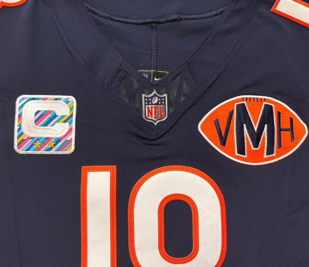 Caleb Williams Chicago Bears Jersey #18 Nike Vapor FUSE Elite Navy Size 44 (Large) NFL