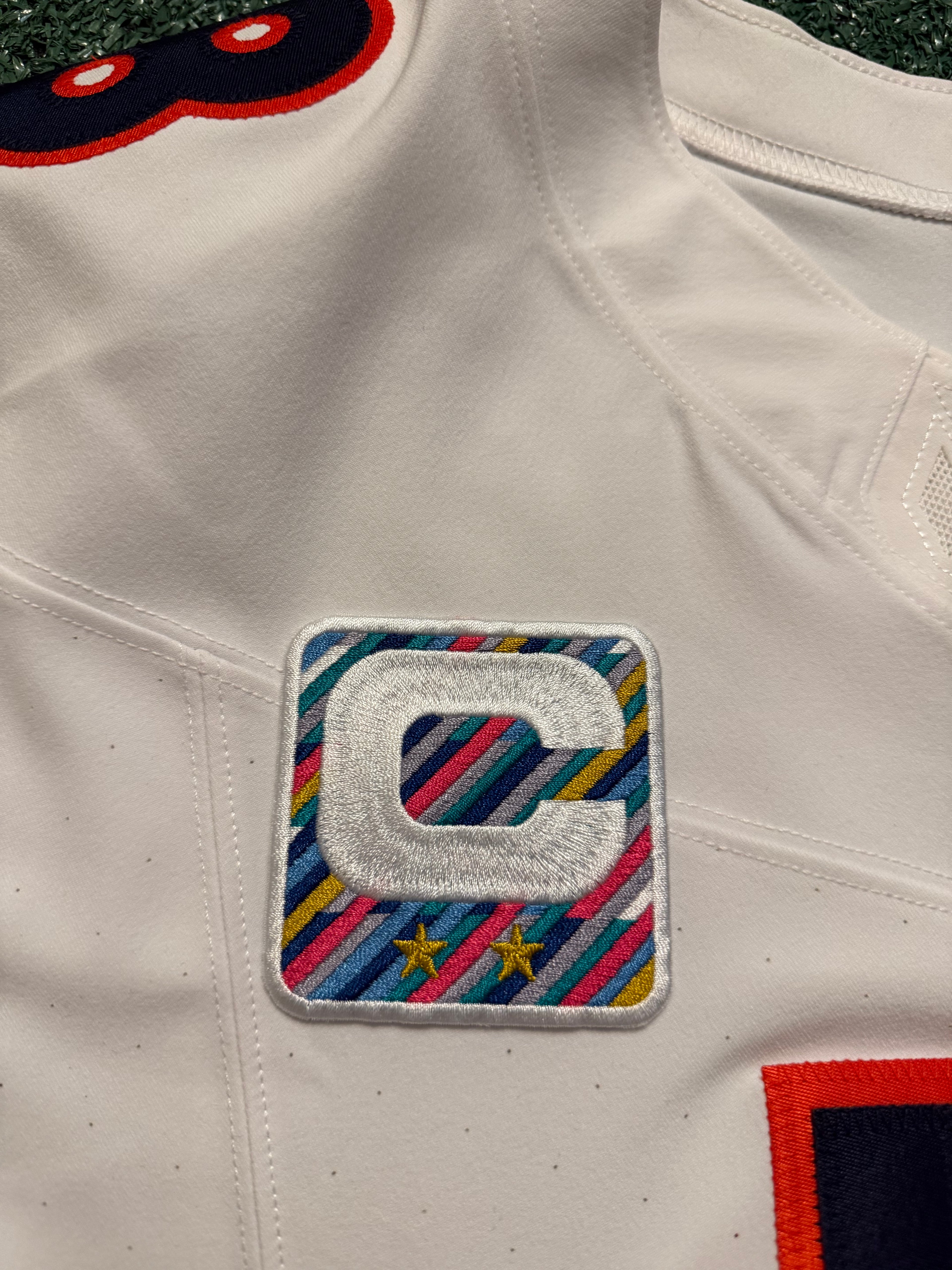 Caleb Williams Chicago Bears Jersey #18 Nike Vapor FUSE Elite White Size 44 (Large) NFL