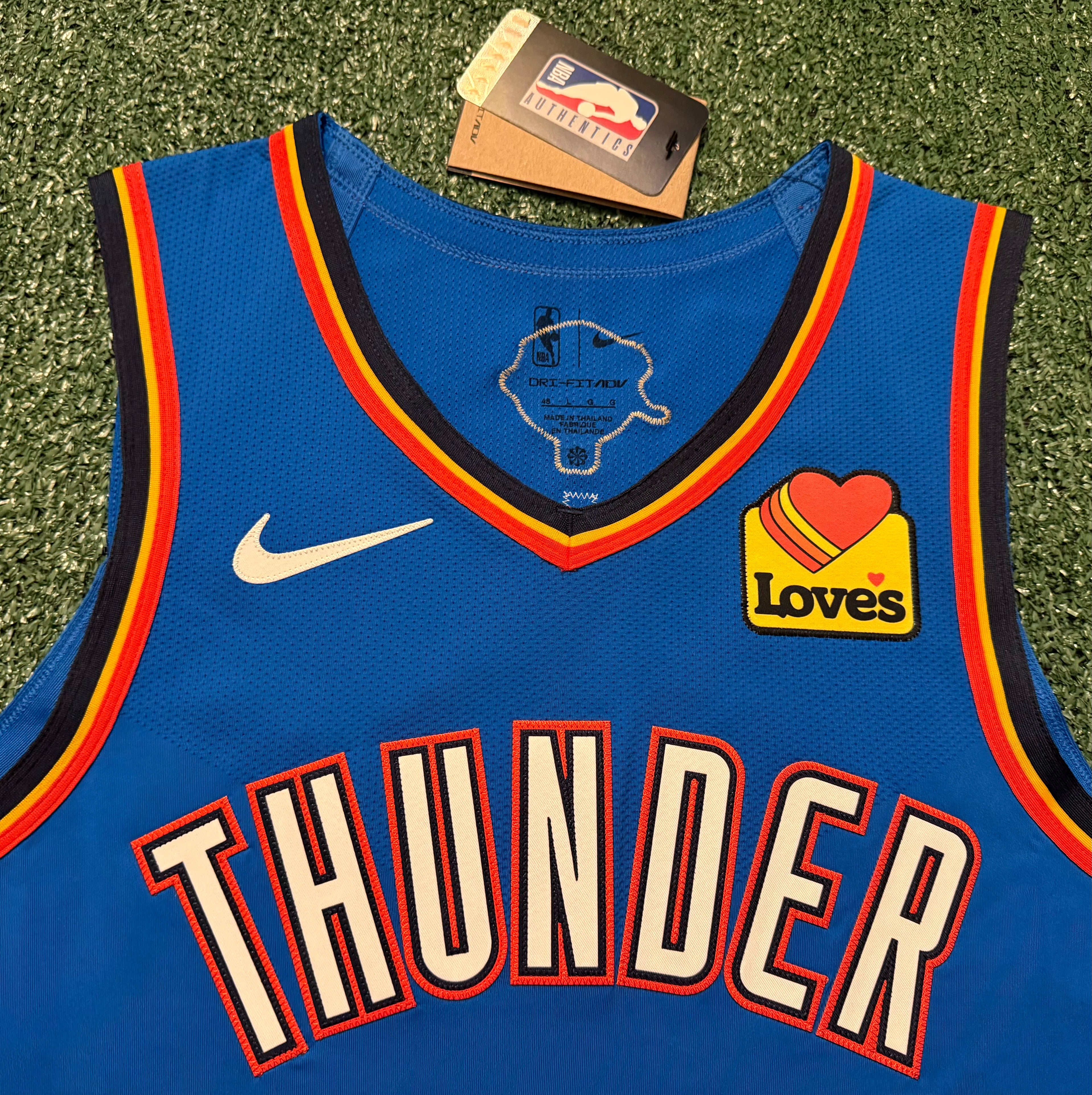Shai Gilgeous-Alexander Oklahoma City Thunder Jersey #2 Nike ADV Authentic Blue Size 48 (L) NBA