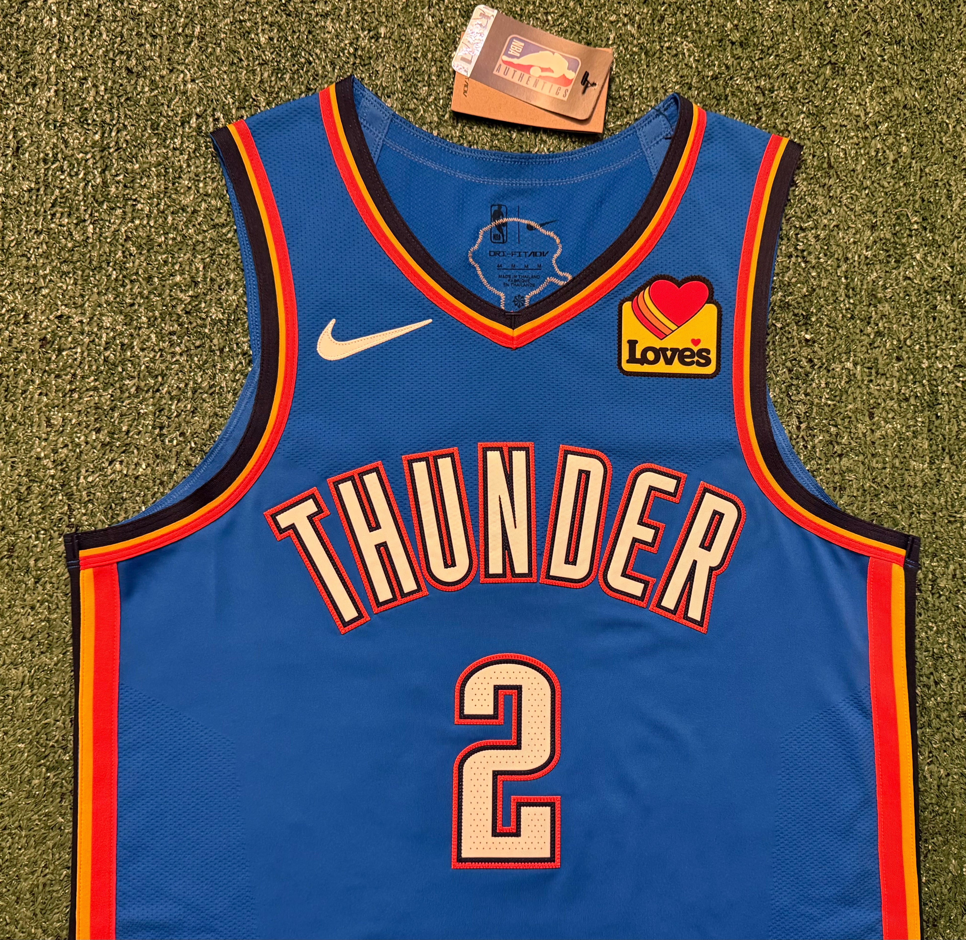 Shai Gilgeous-Alexander Oklahoma City Thunder Jersey #2 Nike ADV Authentic Blue Size 44 (M) NBA