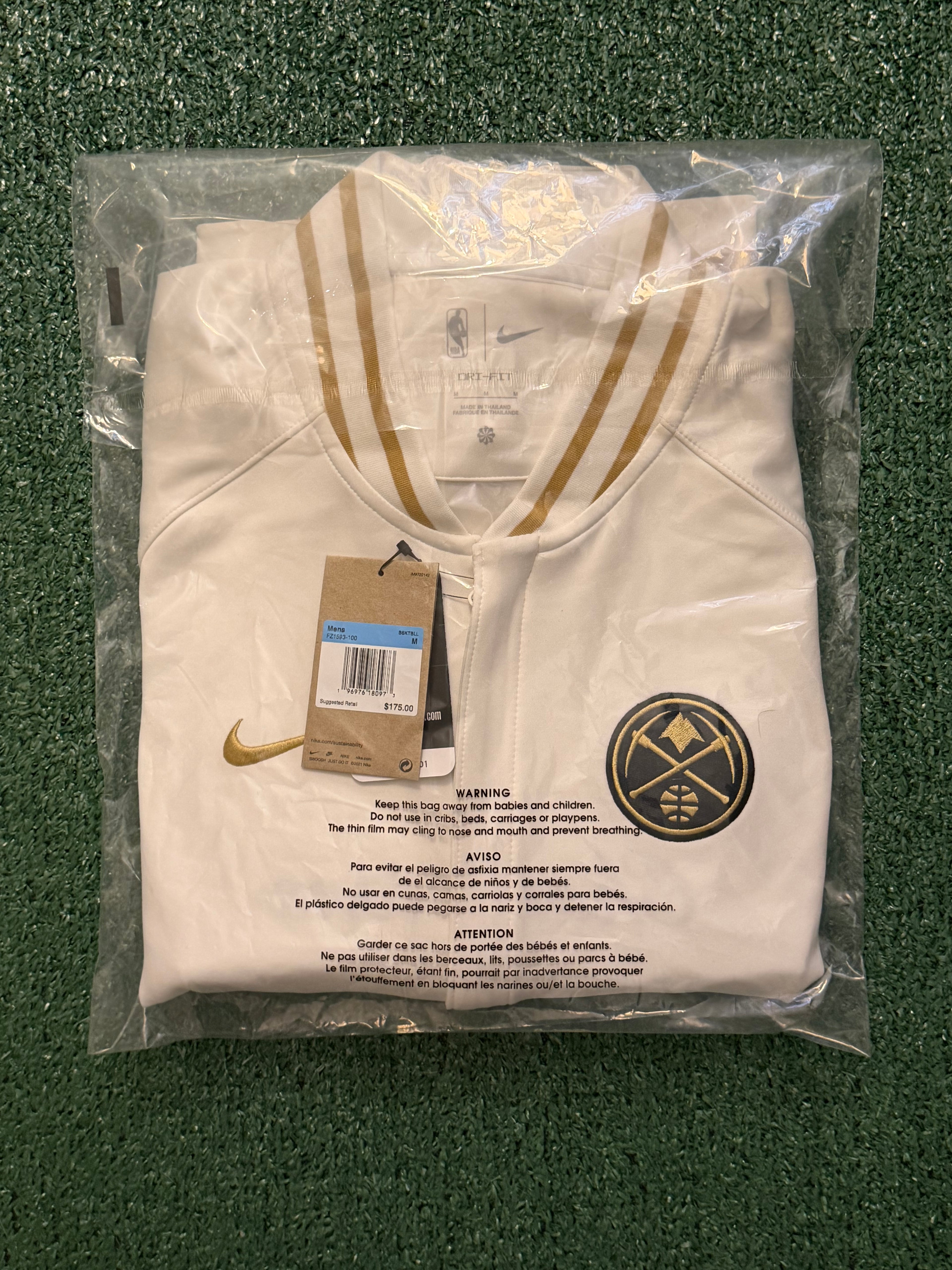 Authentic Denver Nuggets 2022-23 Nike NBA Champions Dri-Fit Full-Zip Jacket - M