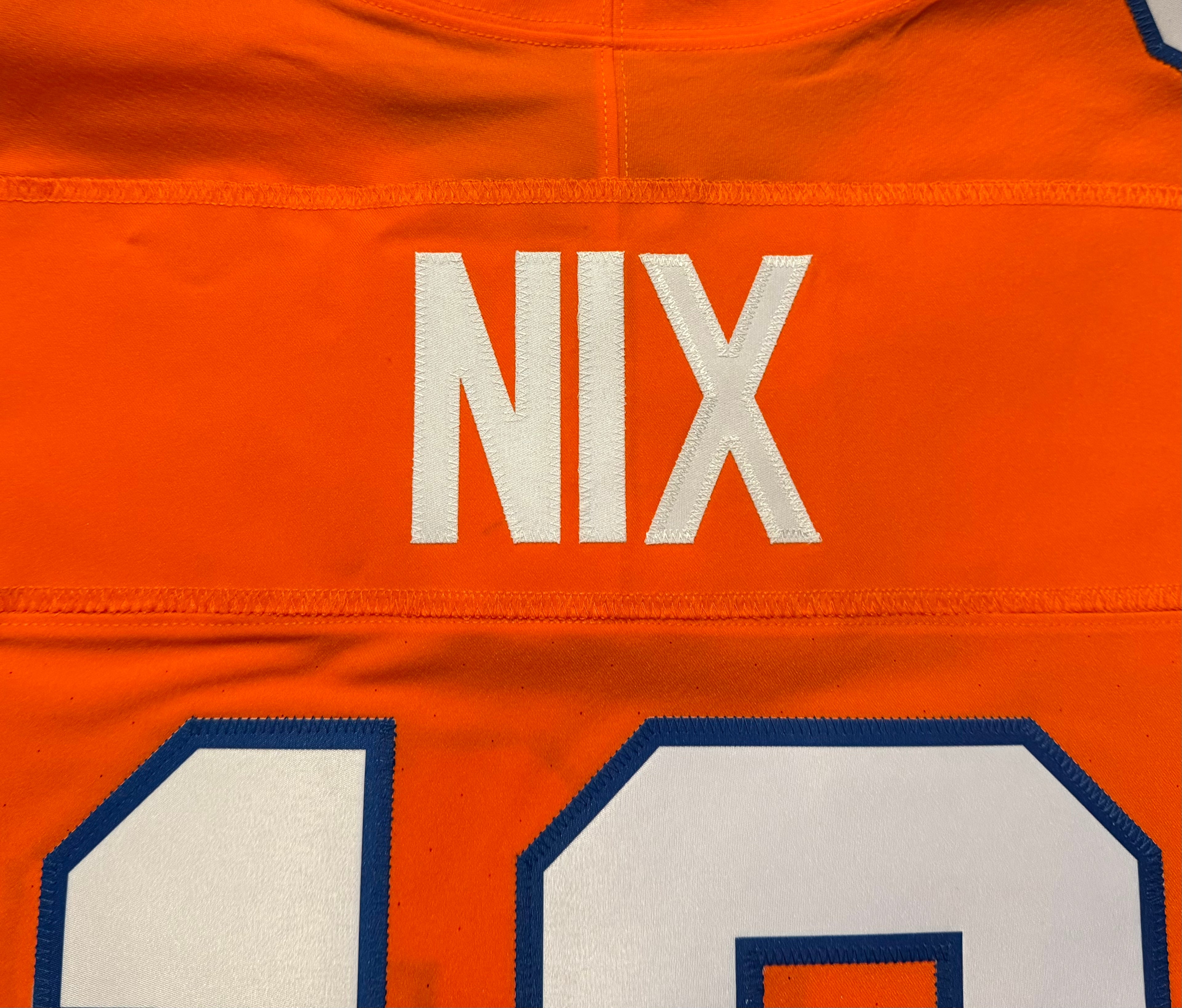 Bo Nix Denver Broncos Jersey #10 Nike Vapor Fuse Elite Orange Size 44 (L) NFL