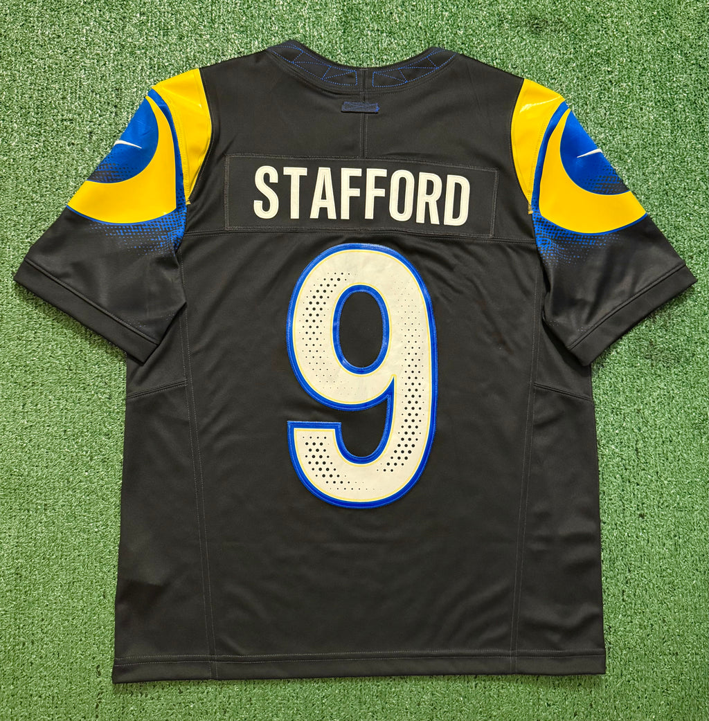 Matthew Stafford Los Angeles Rams Jersey #9 Nike FUSE Rivalry Black Size (Medium) NFL