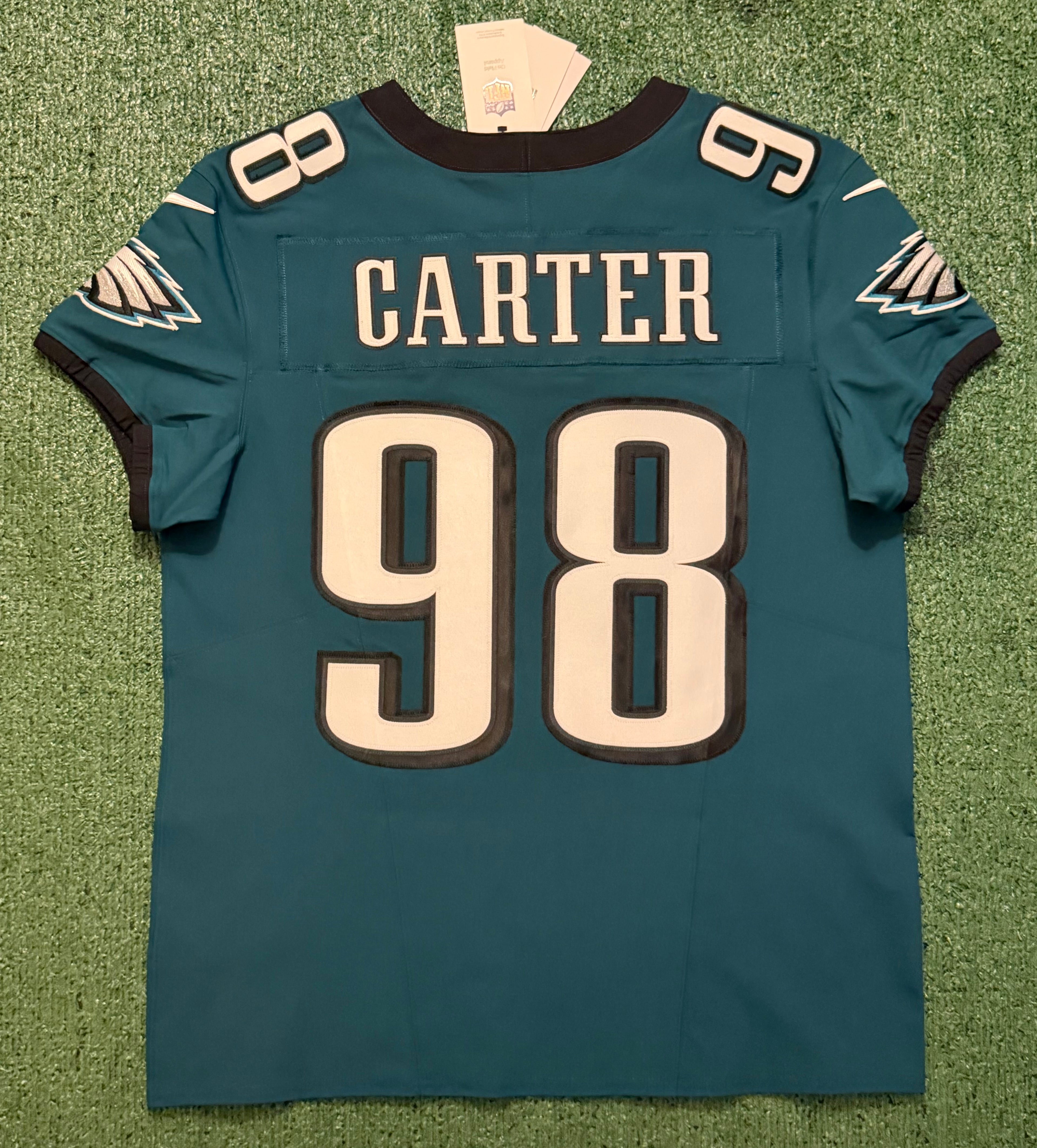 Jalen Carter Philadelphia Eagles Jersey #98 Nike Vapor FUSE Elite green Size 44 (Large) NFL