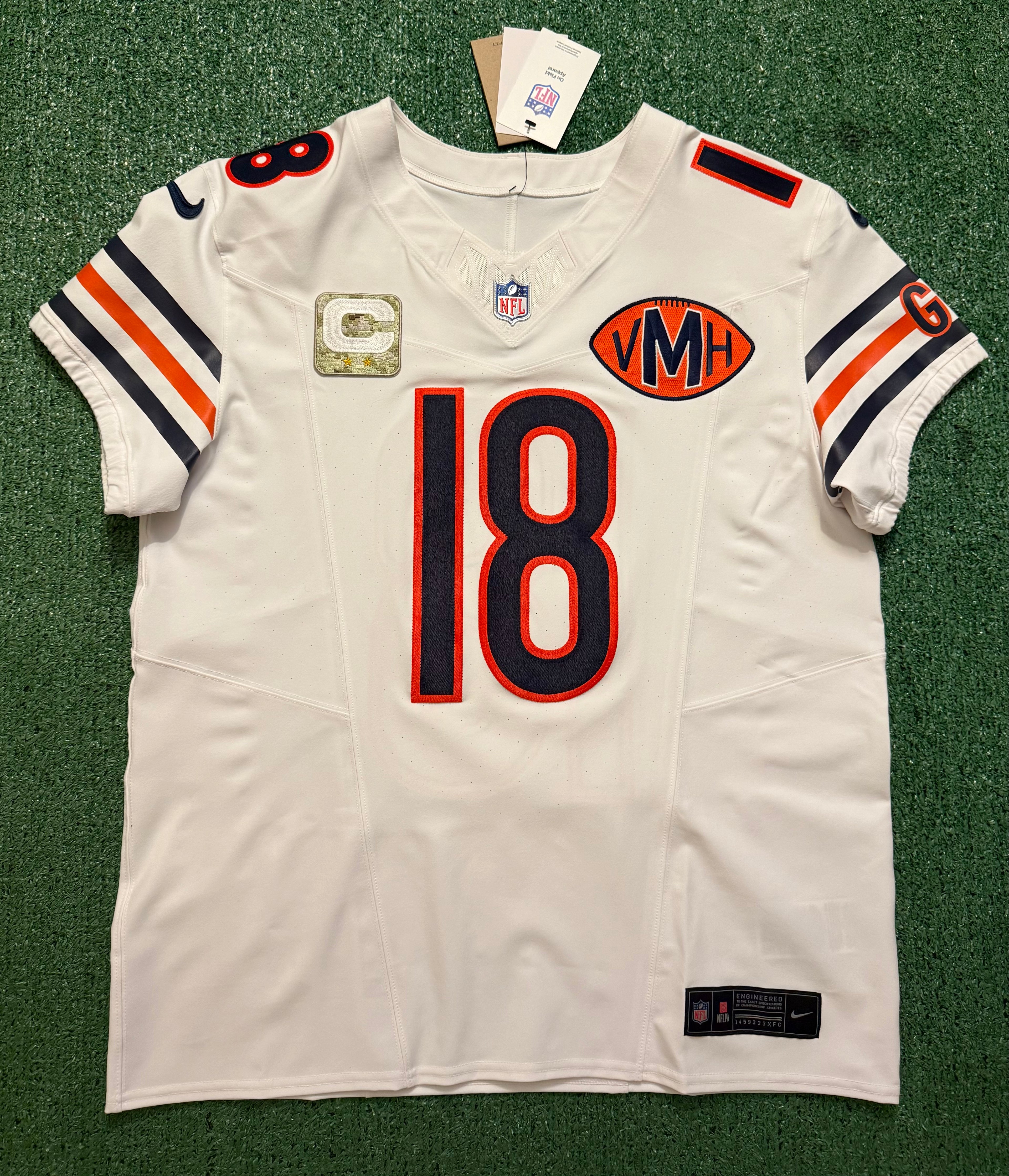 Caleb Williams Chicago Bears Jersey #18 Nike Vapor FUSE Elite White Size 44 (Large) NFL