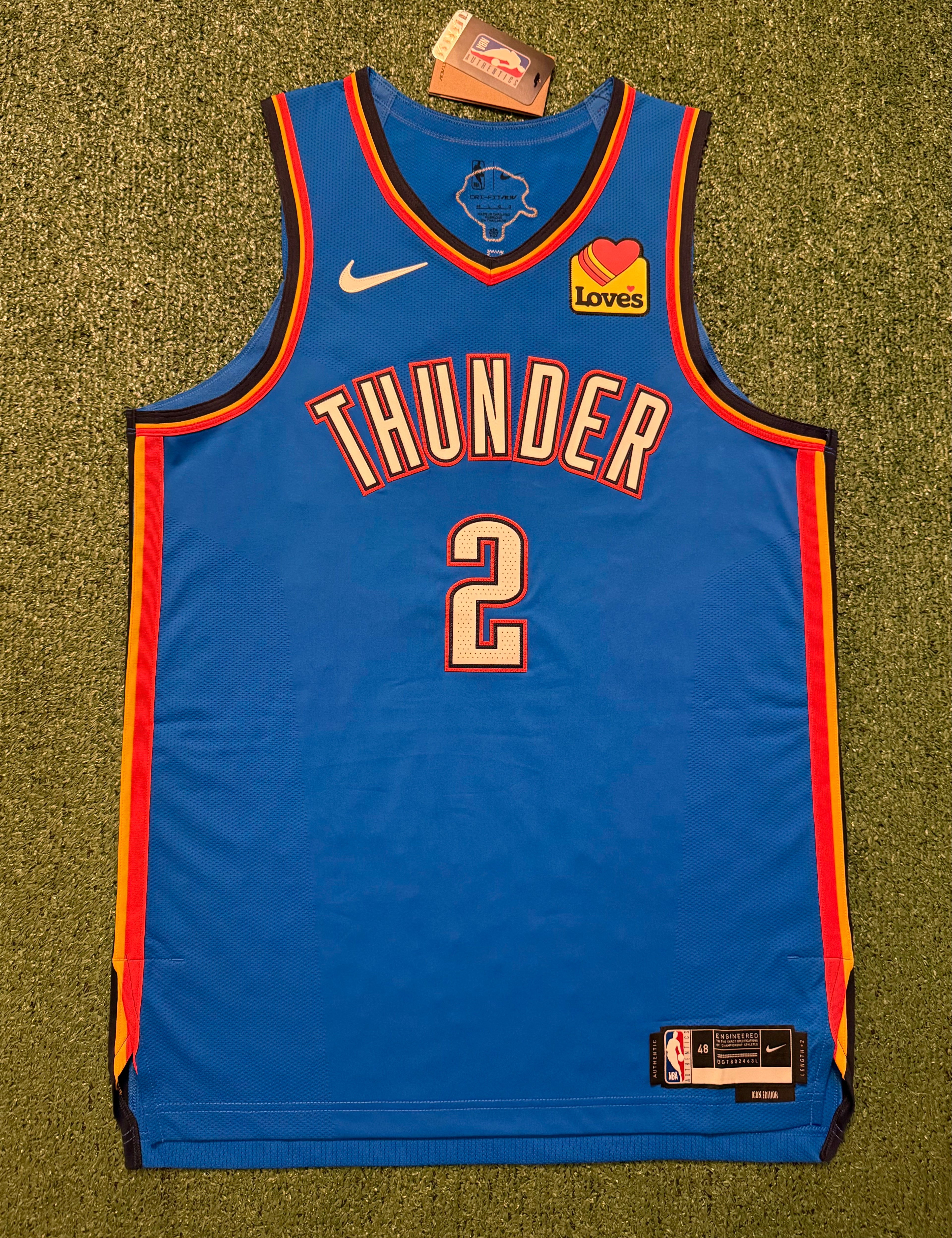 Shai Gilgeous-Alexander Oklahoma City Thunder Jersey #2 Nike ADV Authentic Blue Size 48 (L) NBA