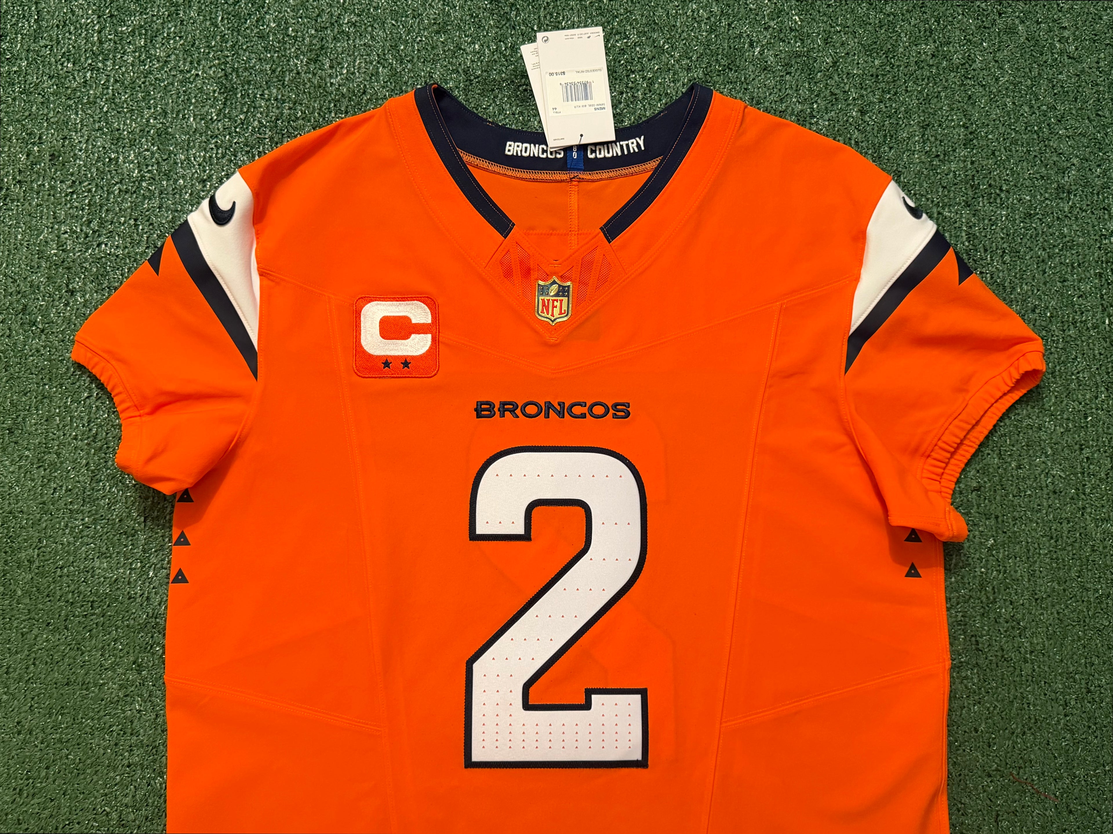 Pat Surtain II Denver Broncos Jersey #2 Nike Vapor Fuse Elite Orange Size 44 (L) NFL