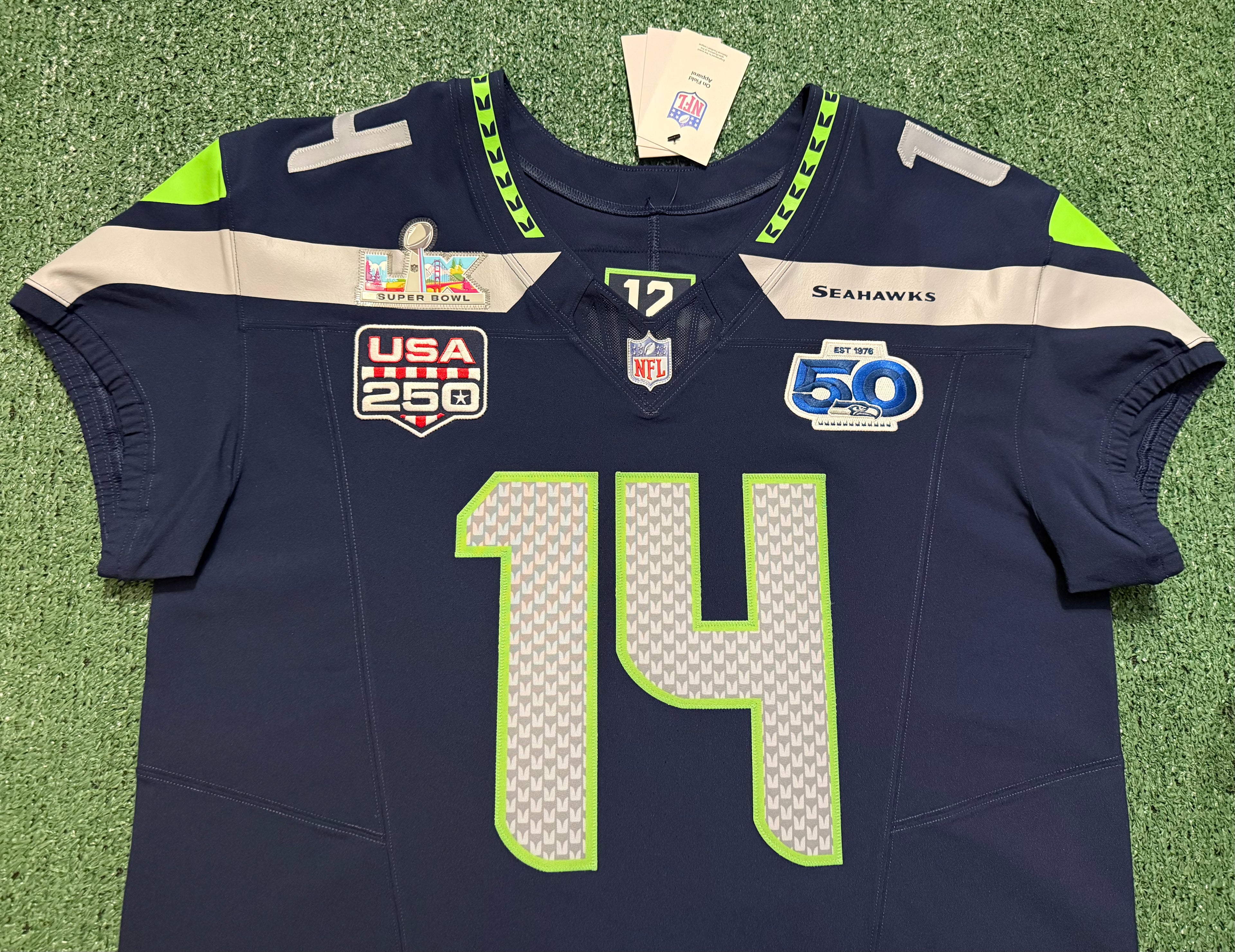 Sam Darnold Seattle Seahawks Jersey #14 Nike Vapor FUSE Elite Blue Size 48 (XL) NFL