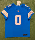 Jahmyr Gibbs Detroit Lions Jersey #0 Nike Vapor FUSE Elite Blue Size 44 (Large) NFL