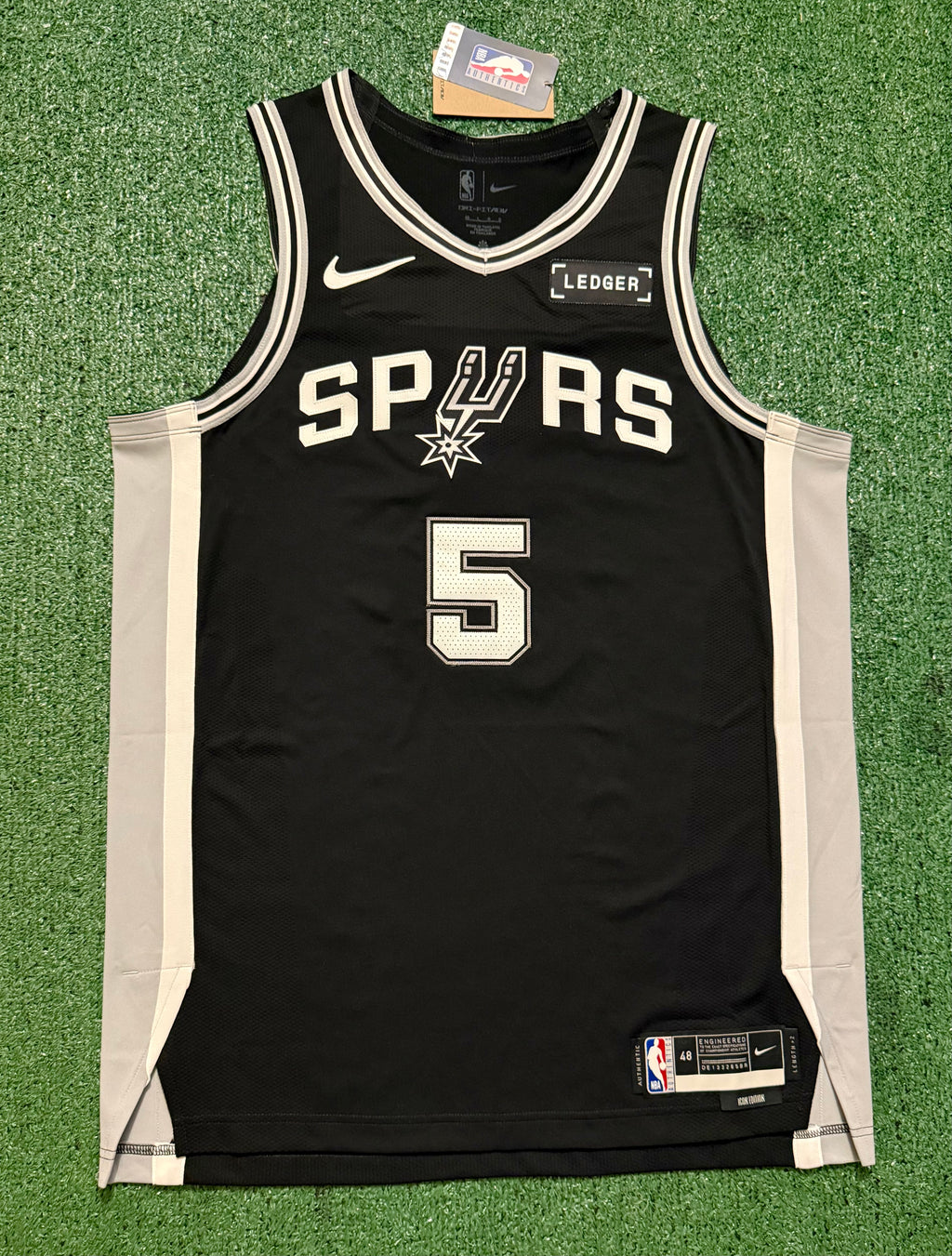 Stephon Castle San Antonio Spurs Jersey #5 Nike ADV Authentic Black Size 48 (L) NBA