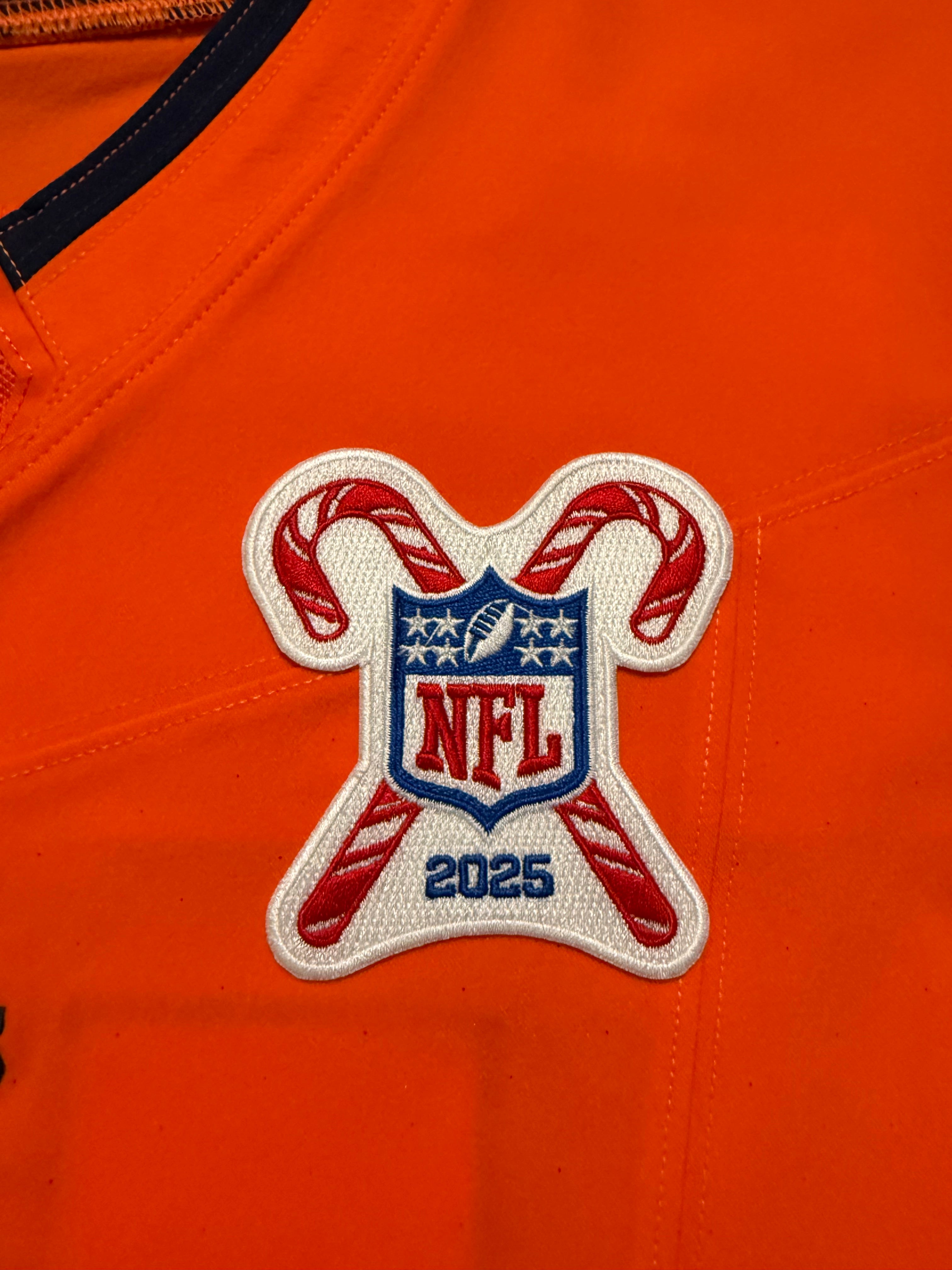 Bo Nix Denver Broncos Jersey #10 Nike Vapor Fuse Elite Orange Size 44 (L) NFL